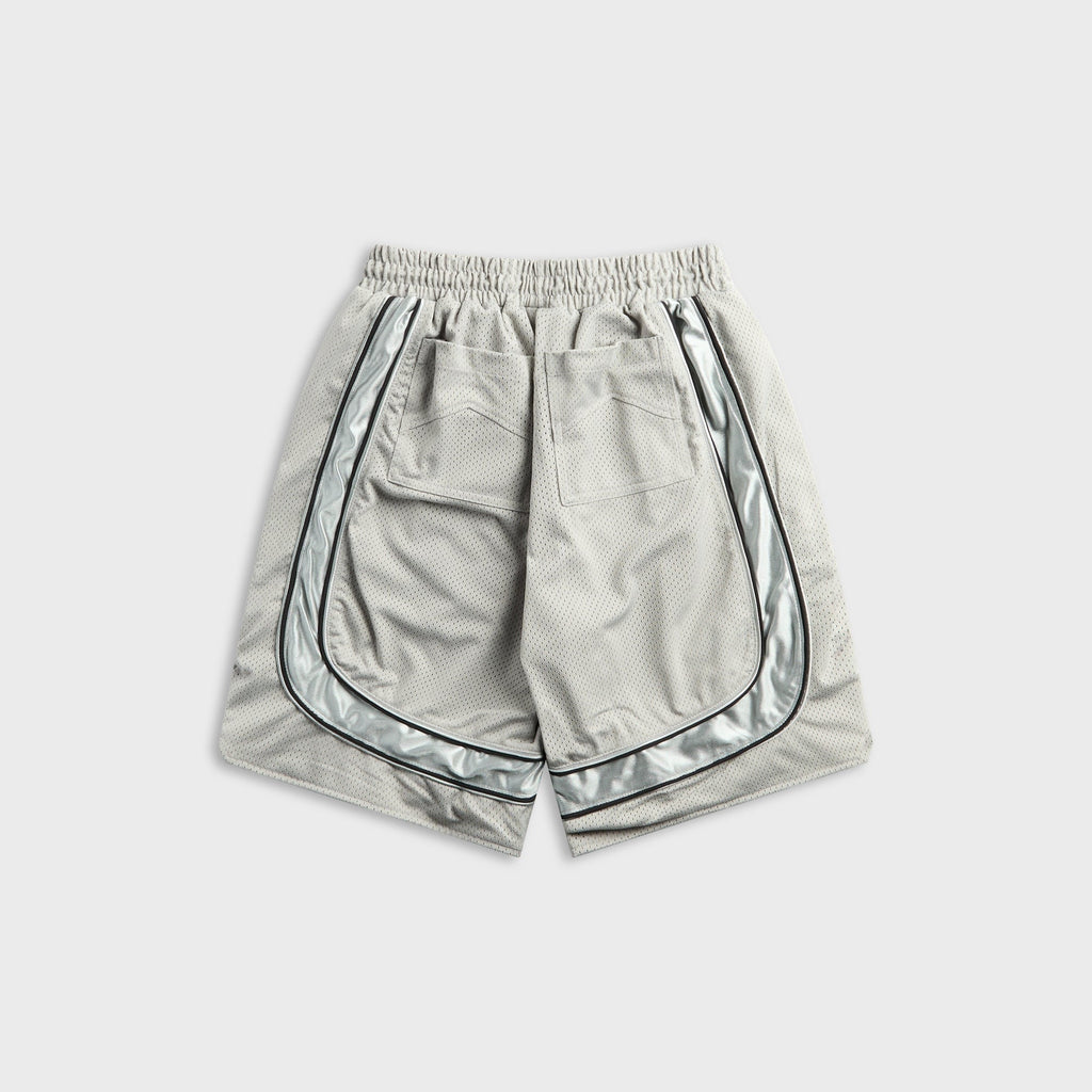 Rhude Baggy Collegiate Logo Short - Grey / Silver