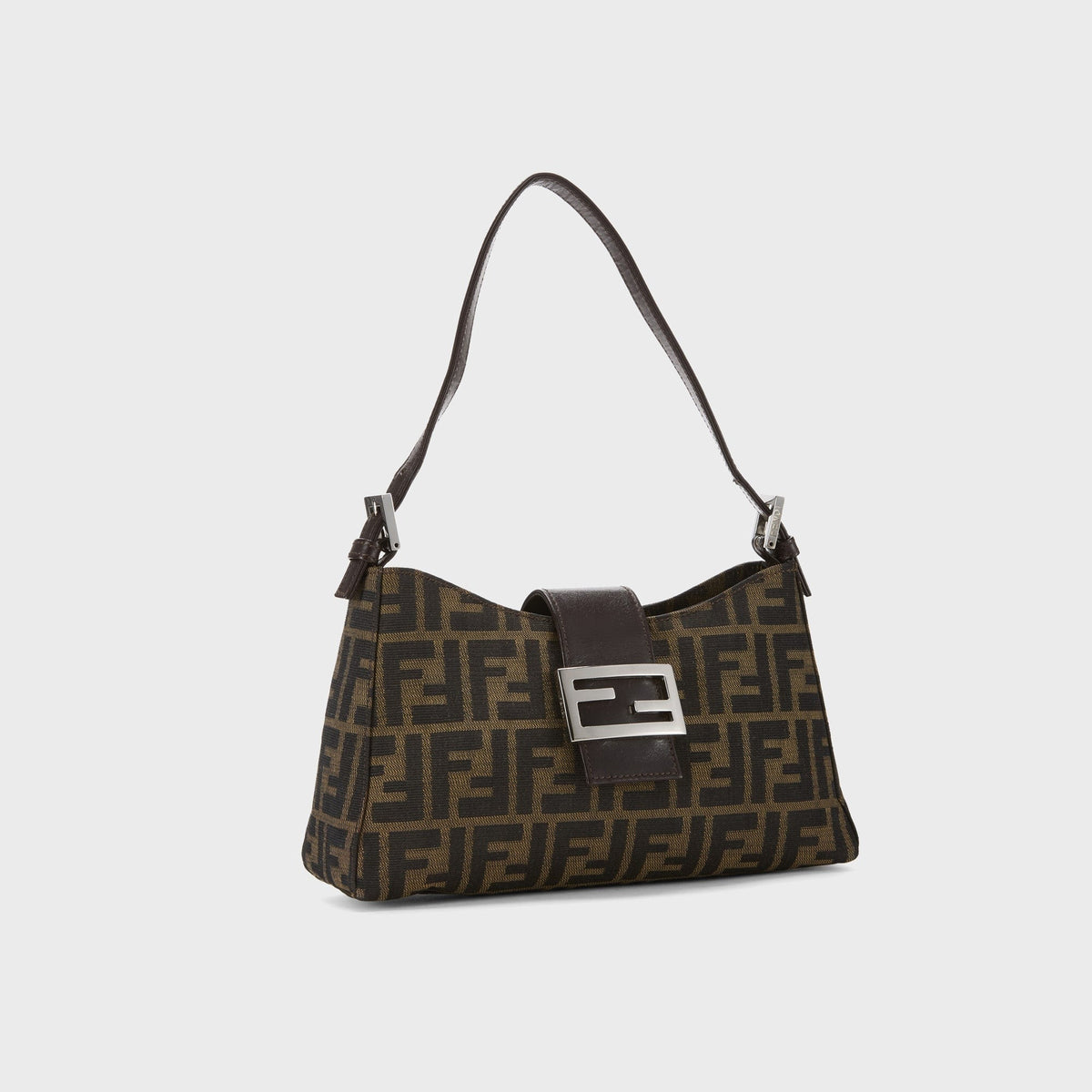 WGACA Fendi Zucca Canvas Shoulder Bag - Brown