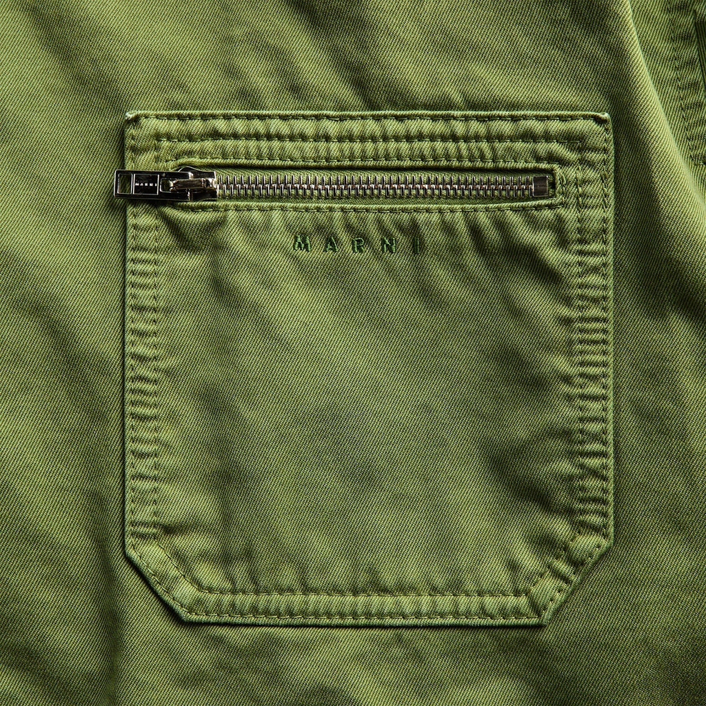 Marni Cotton Jacket With Zip Pocket - Garden Green