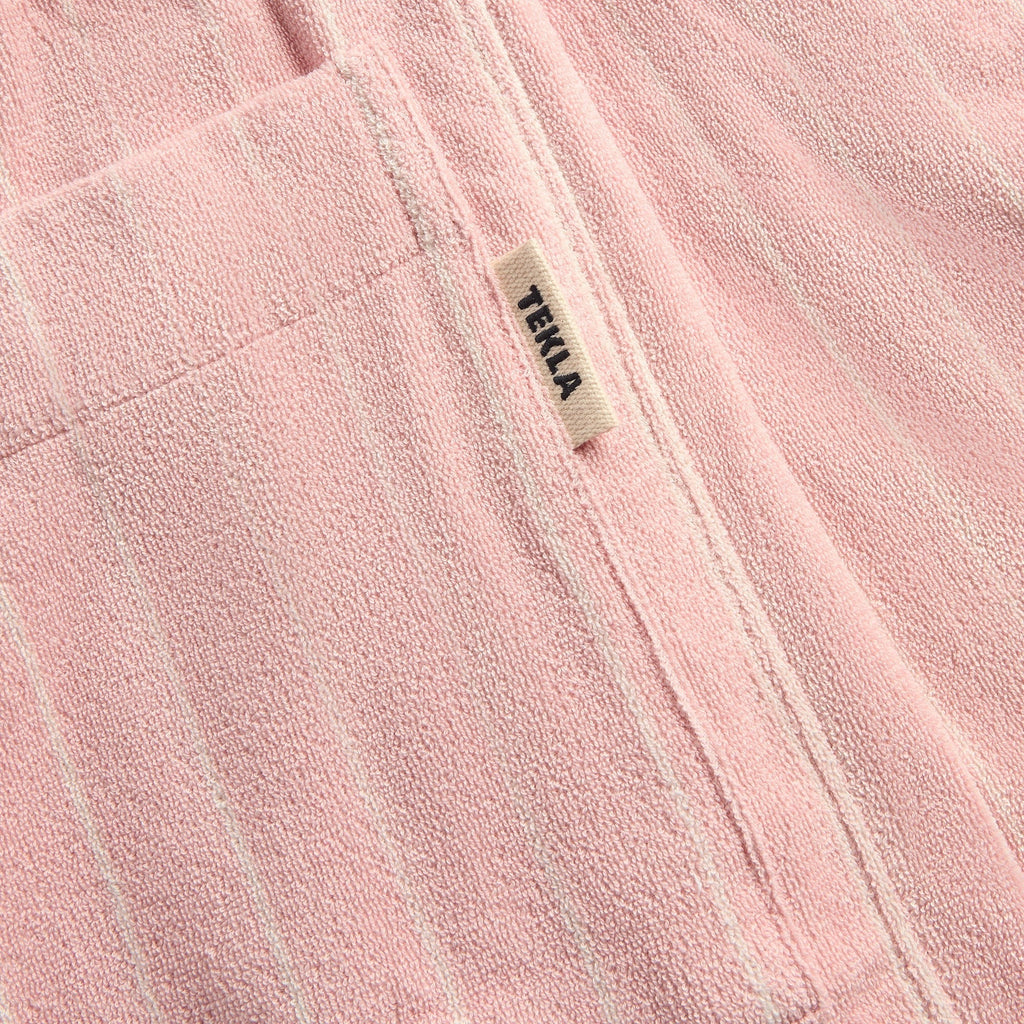 Tekla Classic Bathrobe - Shaded Pink Stripes