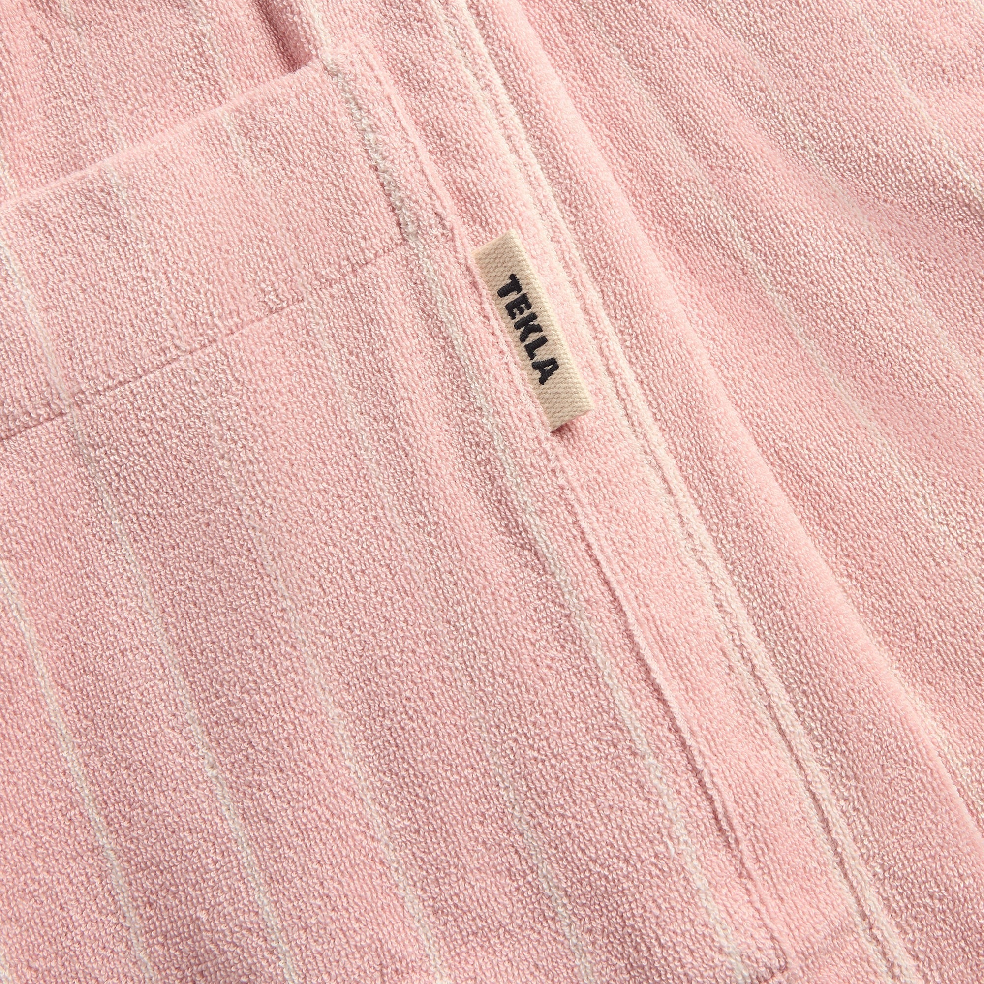 Tekla Classic Bathrobe - Shaded Pink Stripes