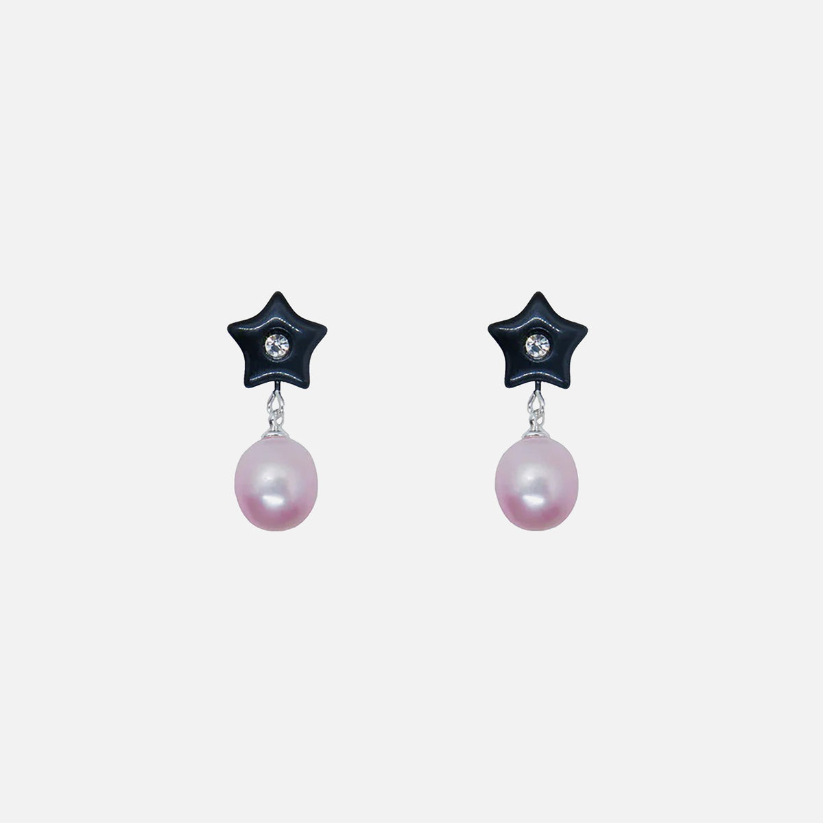 Sandy Liang Cloverdale Earrings - Silver / Pearl