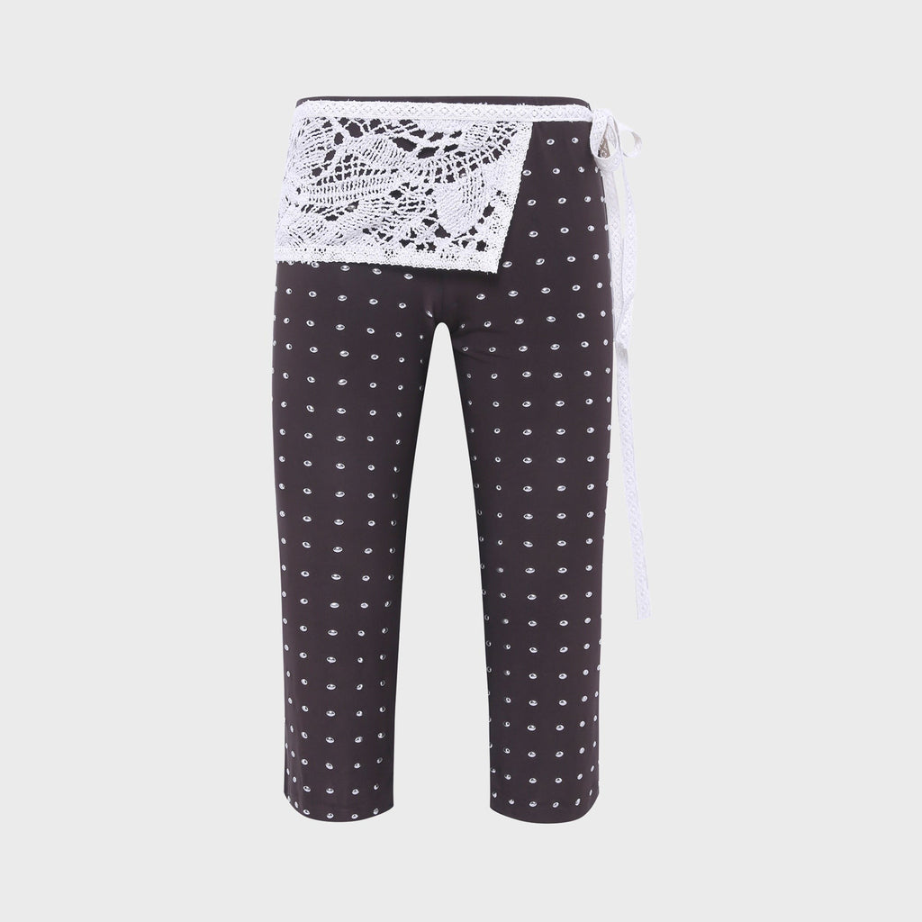 Siedres Gianna Studded Jersey Capri Pants - Brown