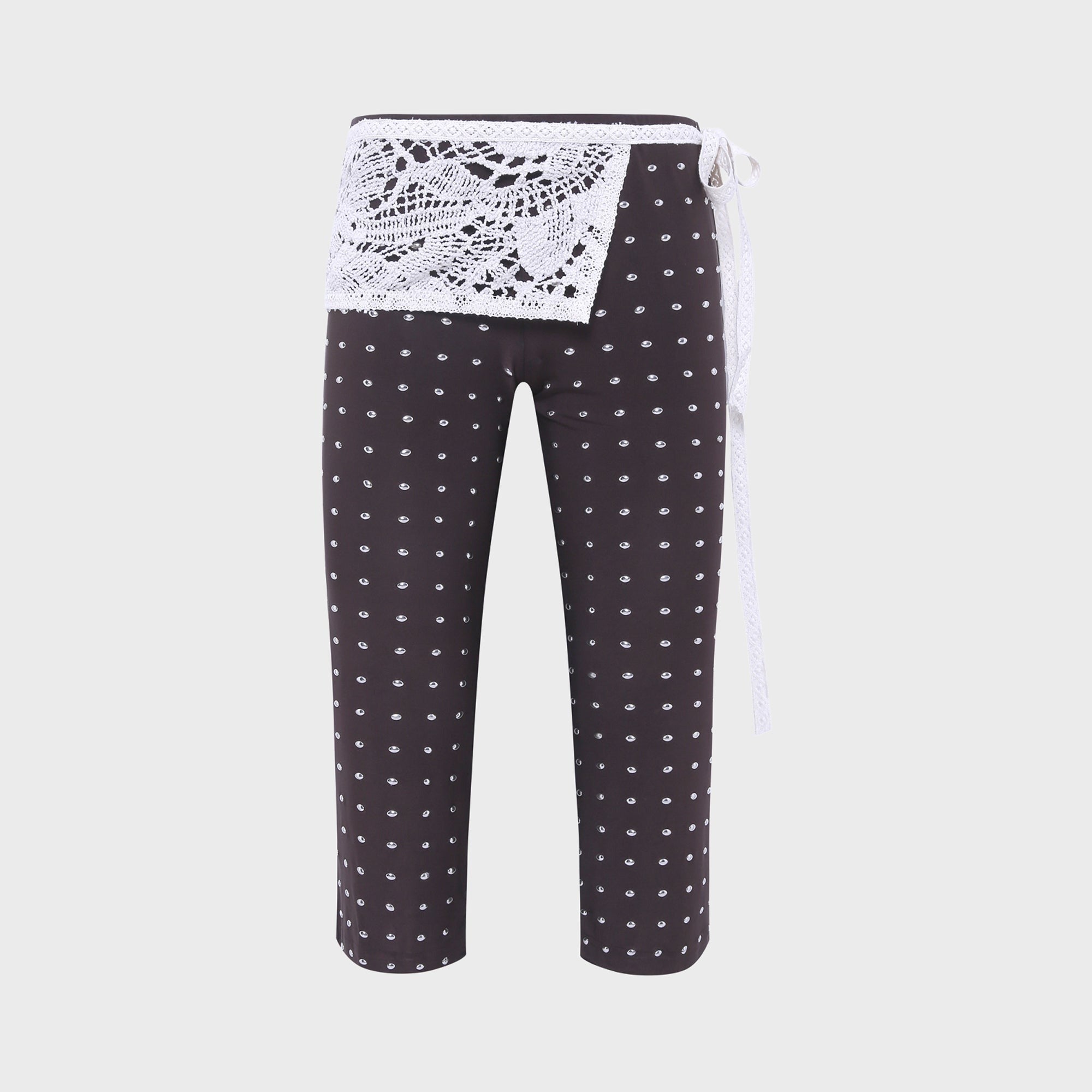 Siedres Gianna Studded Jersey Capri Pants - Brown
