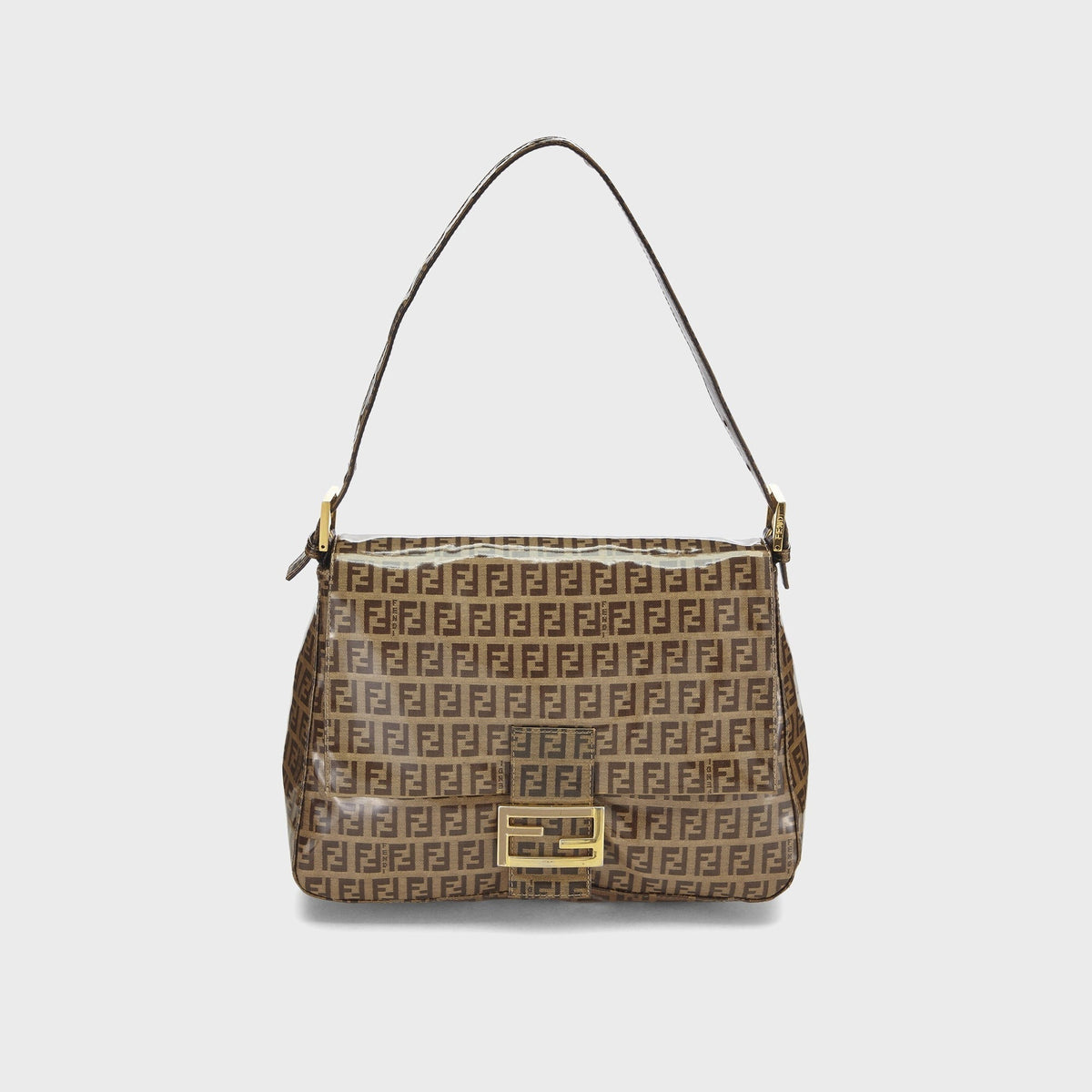 WGACA Fendi Patent Mamma Shoulder Bag - Brown