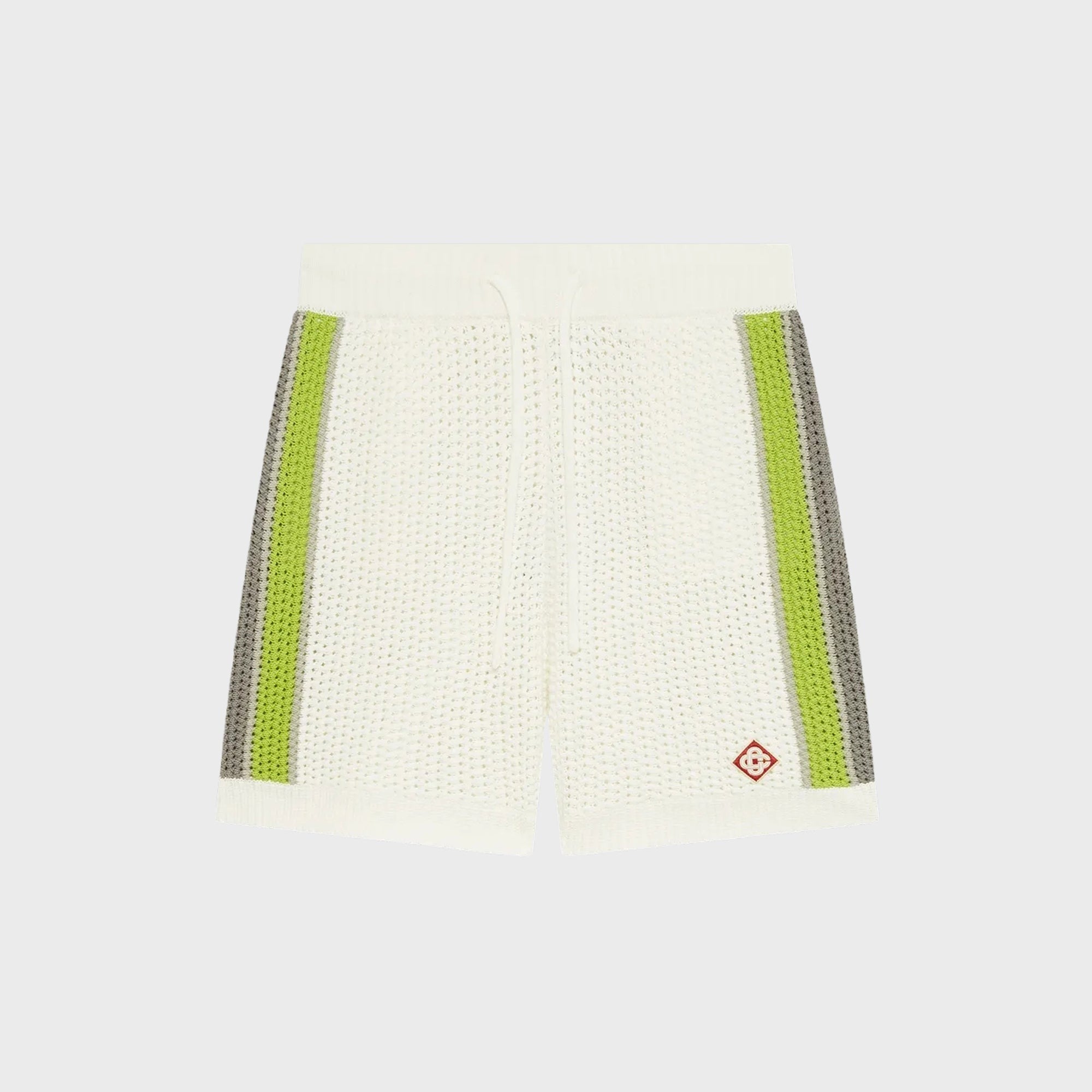 Casablanca Stripe Crochet Shorts - White