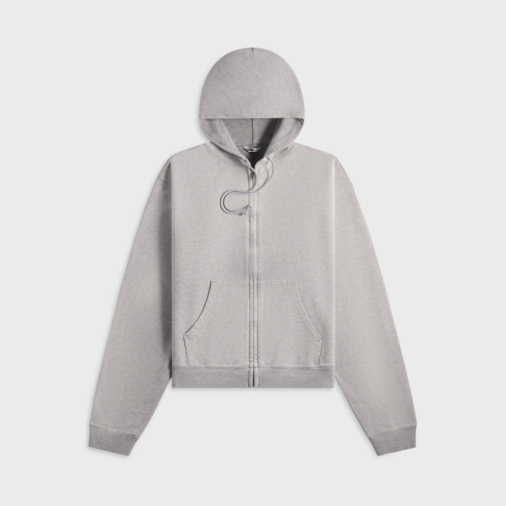 Auralee Product Dyed Pima Light Sweat Zip Parka - Top Gray