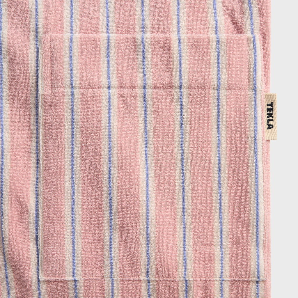 Tekla Striped Hooded Cotton Robe - Candy Stripes