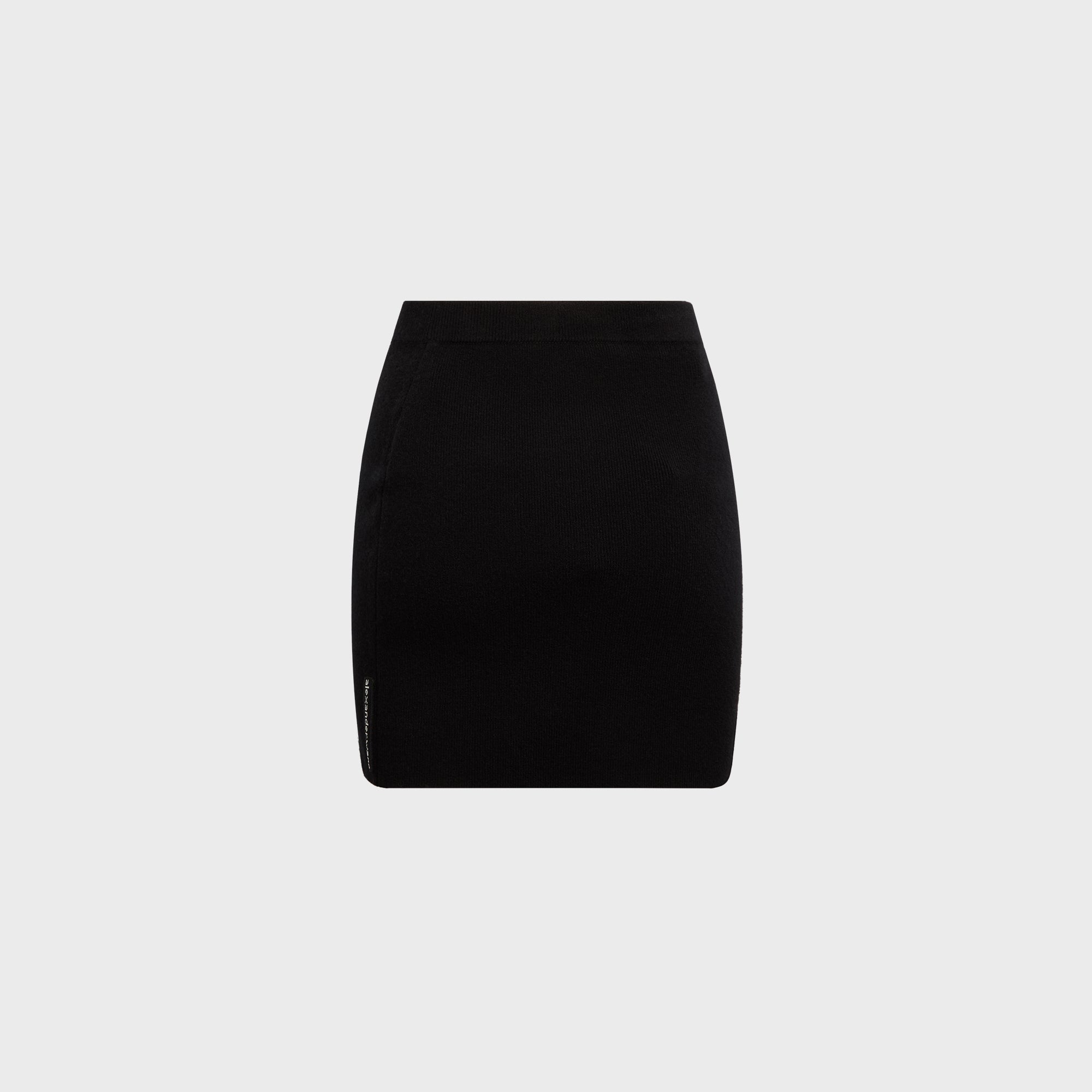 Alexander Wang Mini Skirt with Knit Logo Patch - Black