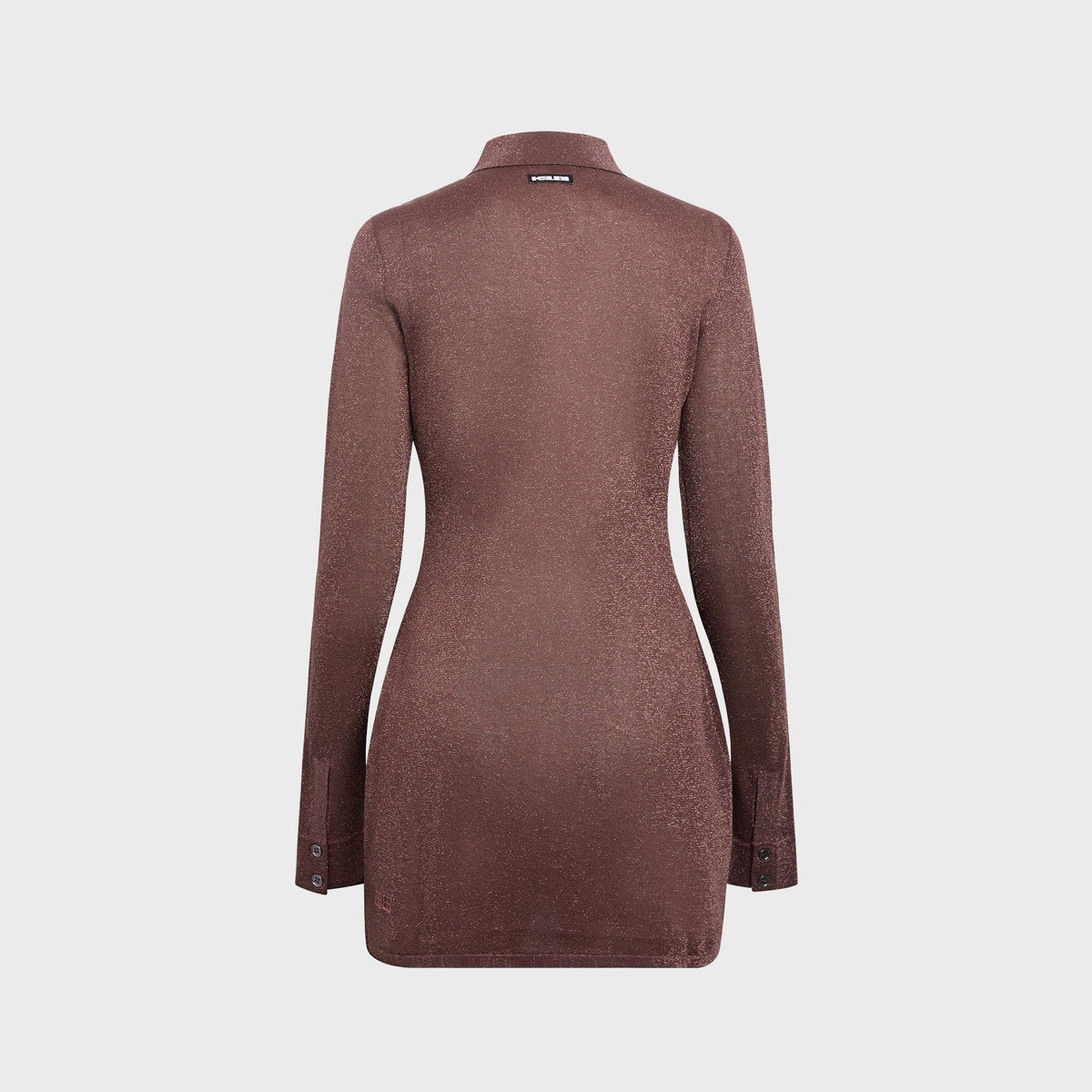 Ksubi Devin Long Sleeve Shirtdress - Stone Lurex