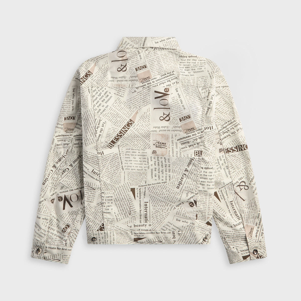 Engineered Garments Newspaper Print Canvas Type 5 Jean Jacket - White