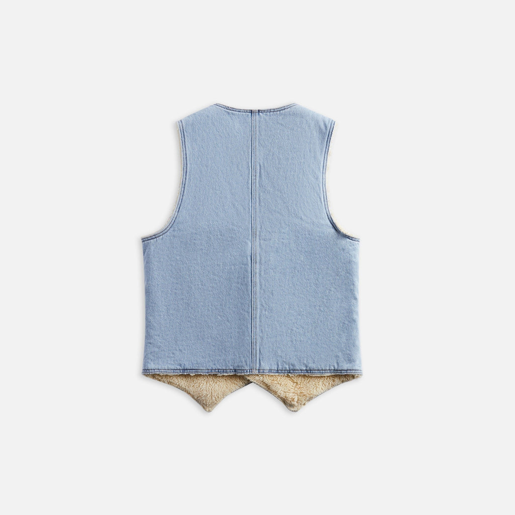 ERL Sherpa Denim Vest - Blue