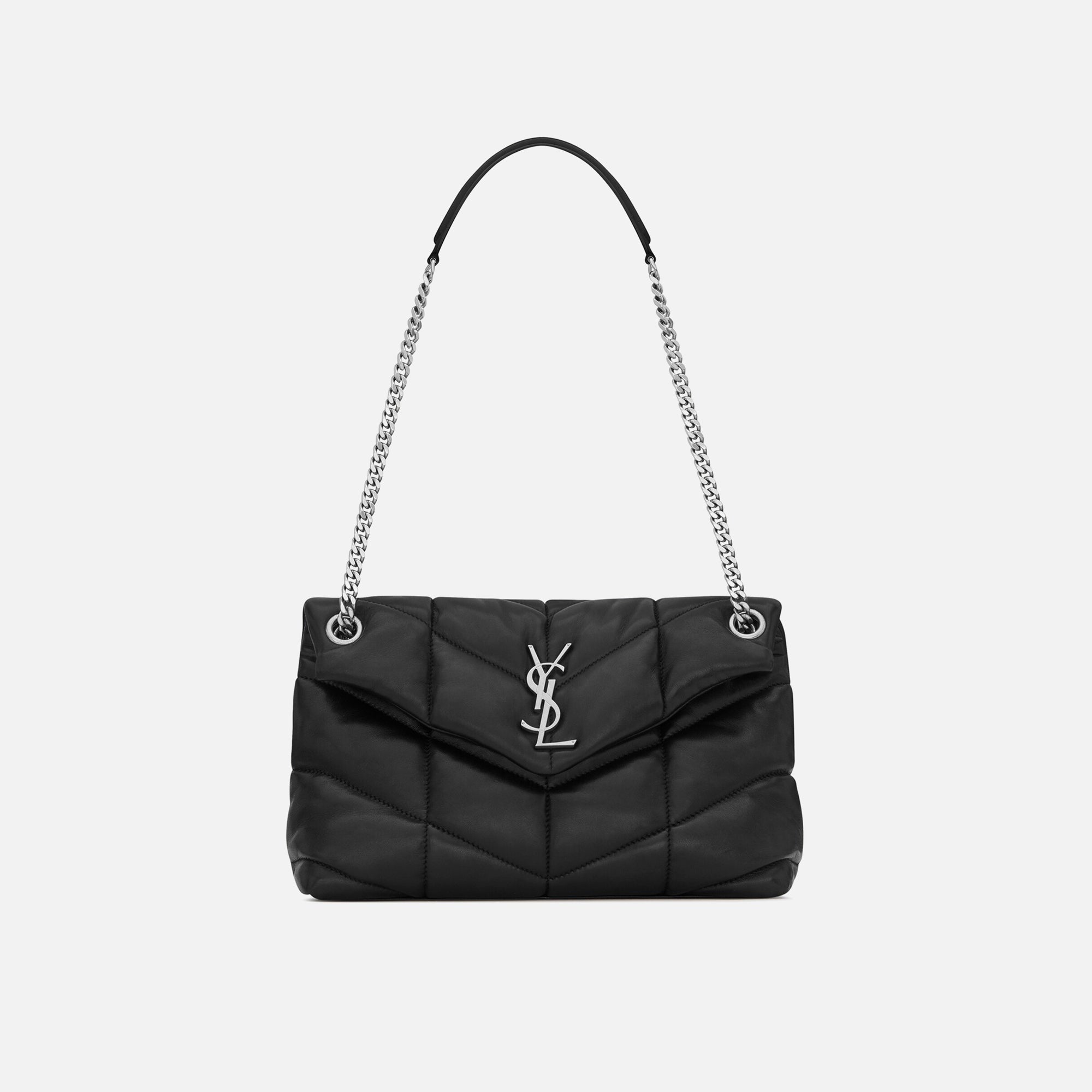 Saint Laurent YSL Puffer S Bag - Nero / Silver Hardware