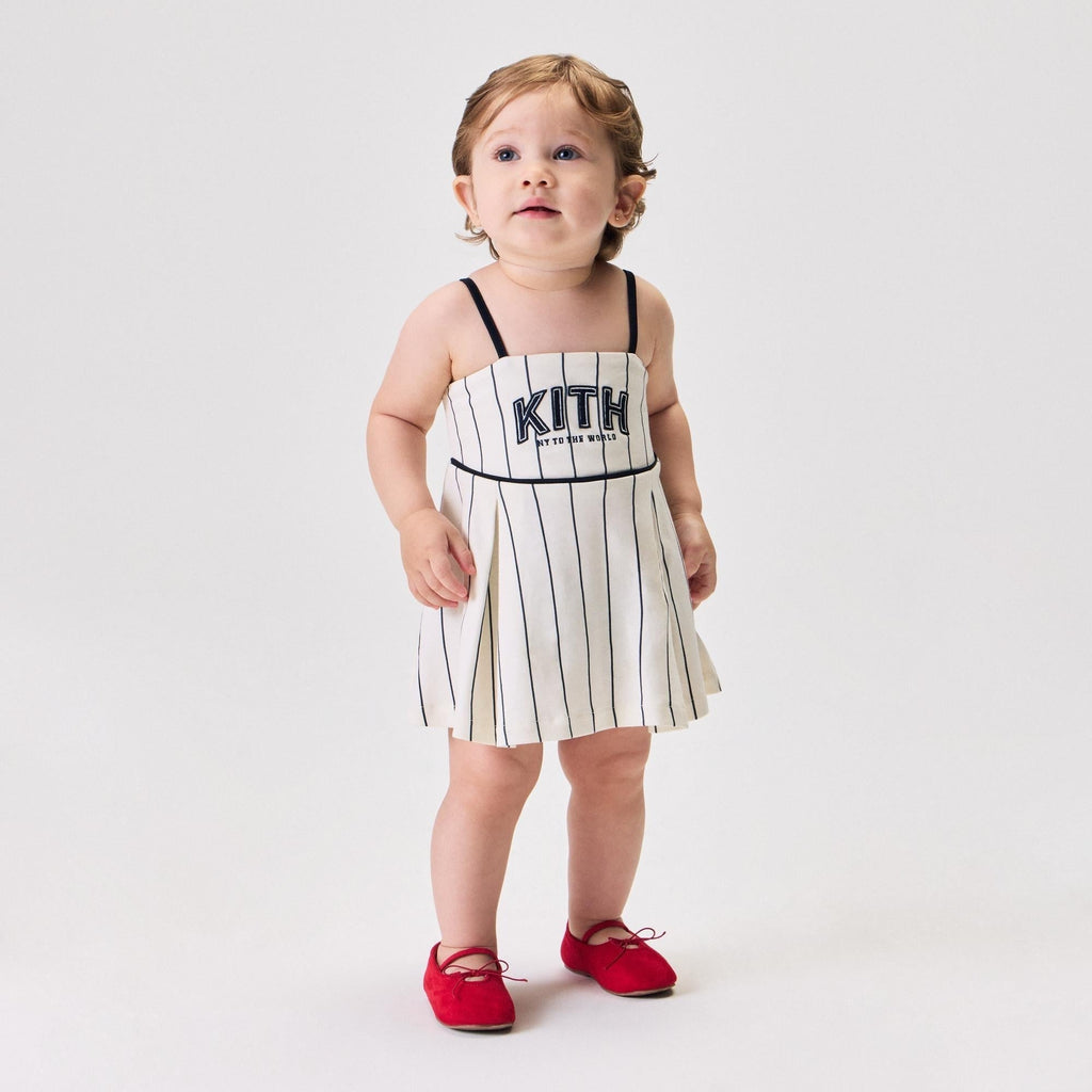 Kith Baby Pinstripe Baseball Dress Bloomer Set - Silk