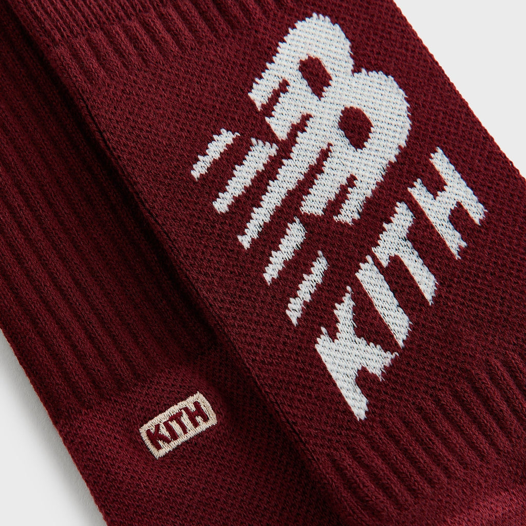 Kith & New Balance Big Logo Crew Socks - Biking Red