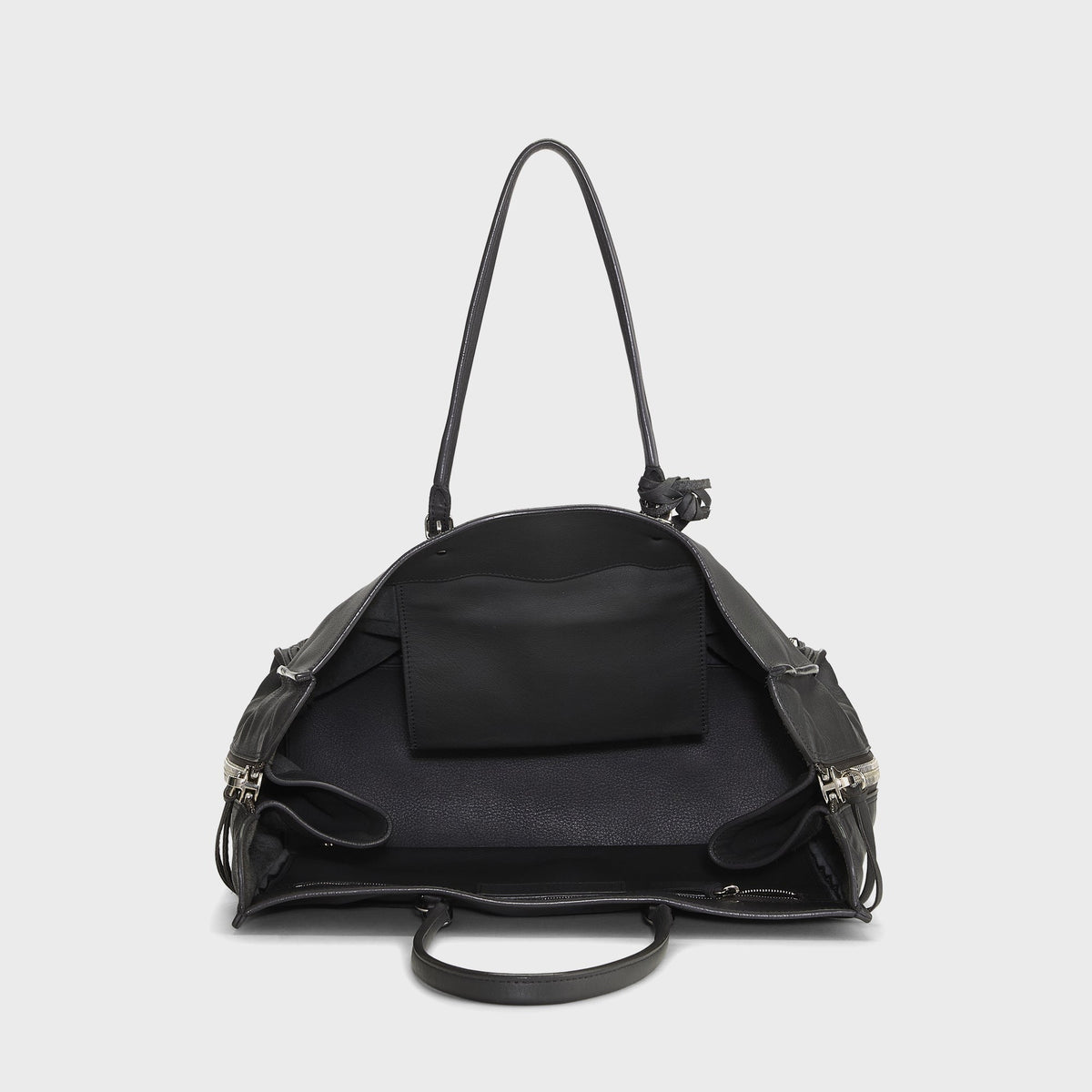WGACA Balenciaga Calfskin Papier B4 Zip Around Tote Bag - Grey