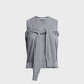 Alexander Wang Tie-front Cardigan Layered V-neck Vest - Heather Grey