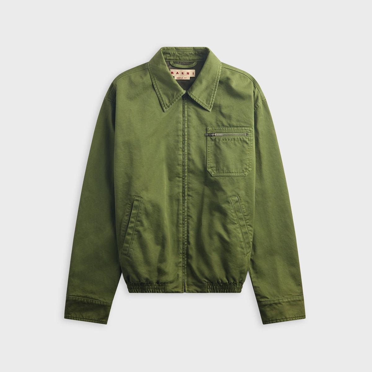 Marni Cotton Jacket With Zip Pocket - Garden Green