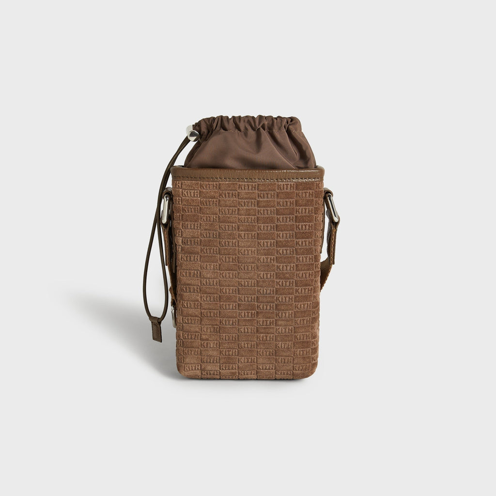 Kith Monogram Suede Drawstring Pouch - Java