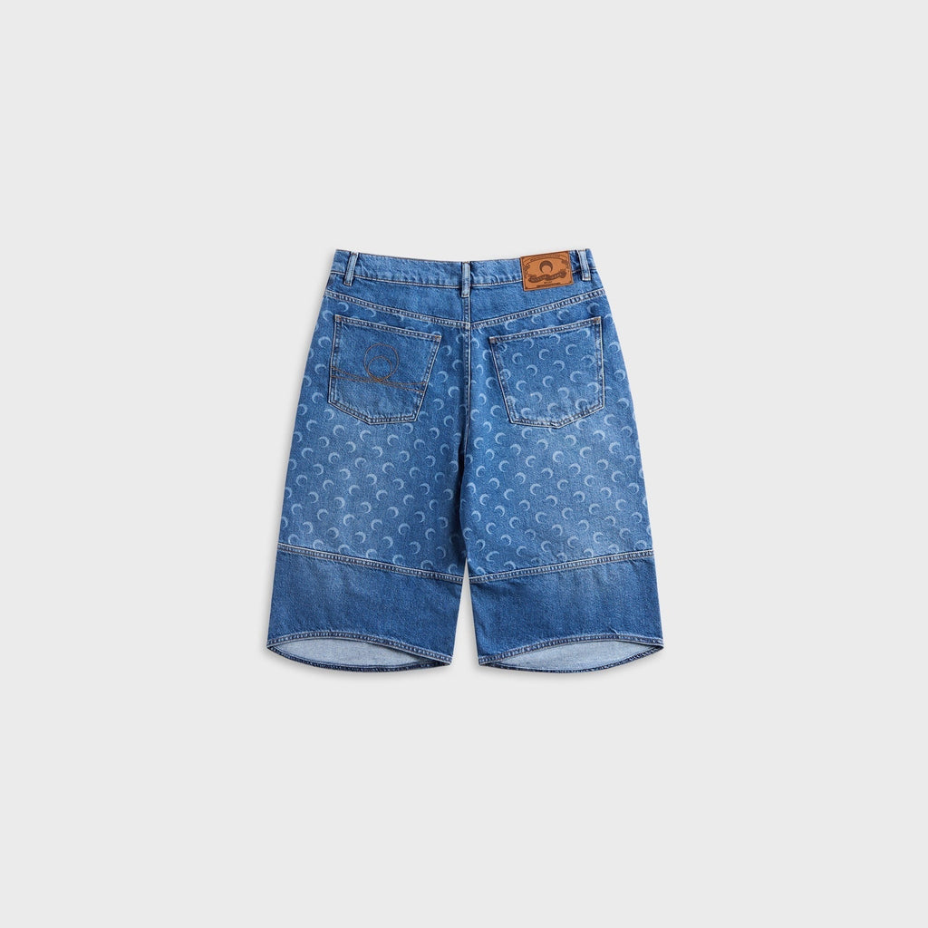 Marine Serre Denim Bermuda - Light Blue
