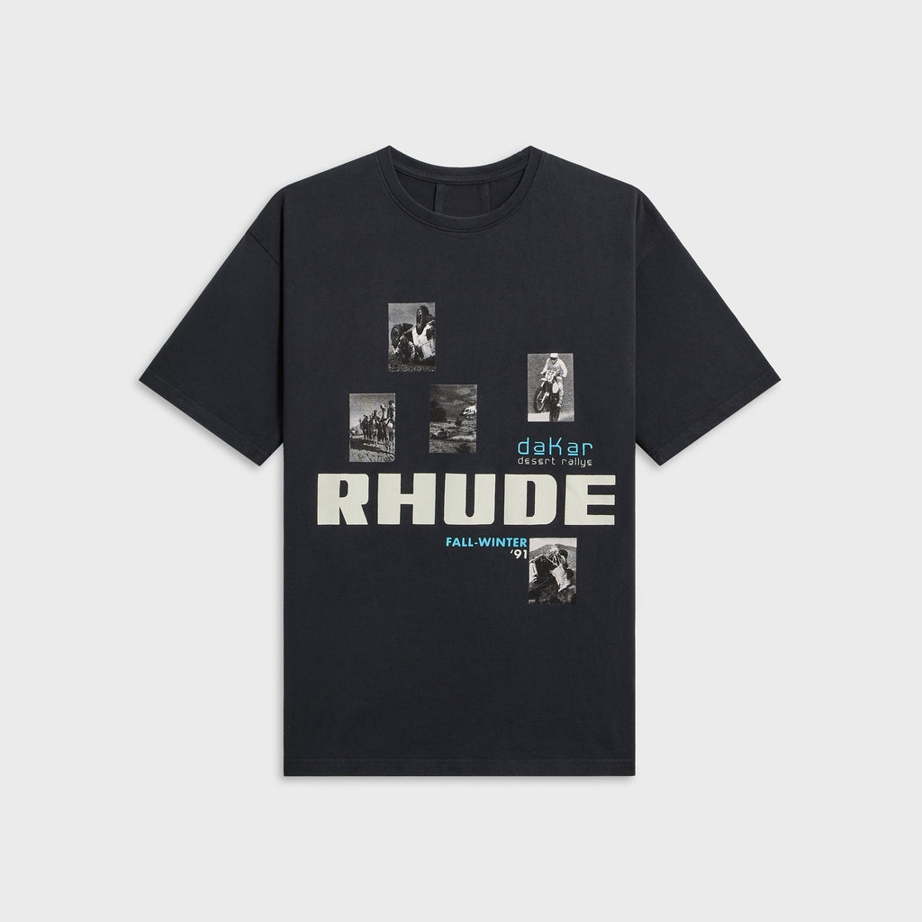 Rhude Winter 91 Rallye Tee - Vintage Black / Vintage White
