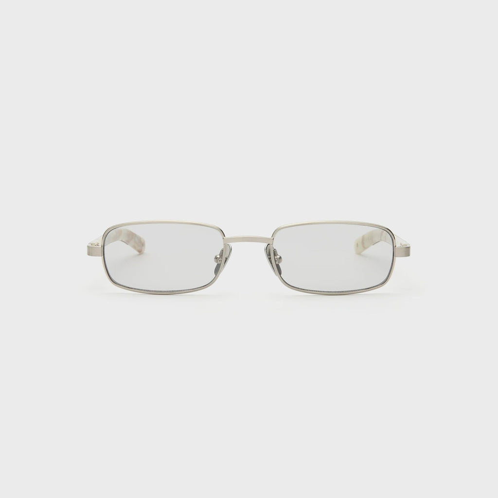 Flatlist Sting Sunglasses - Brushed Silver / Carrara Fantasy / Light Grey