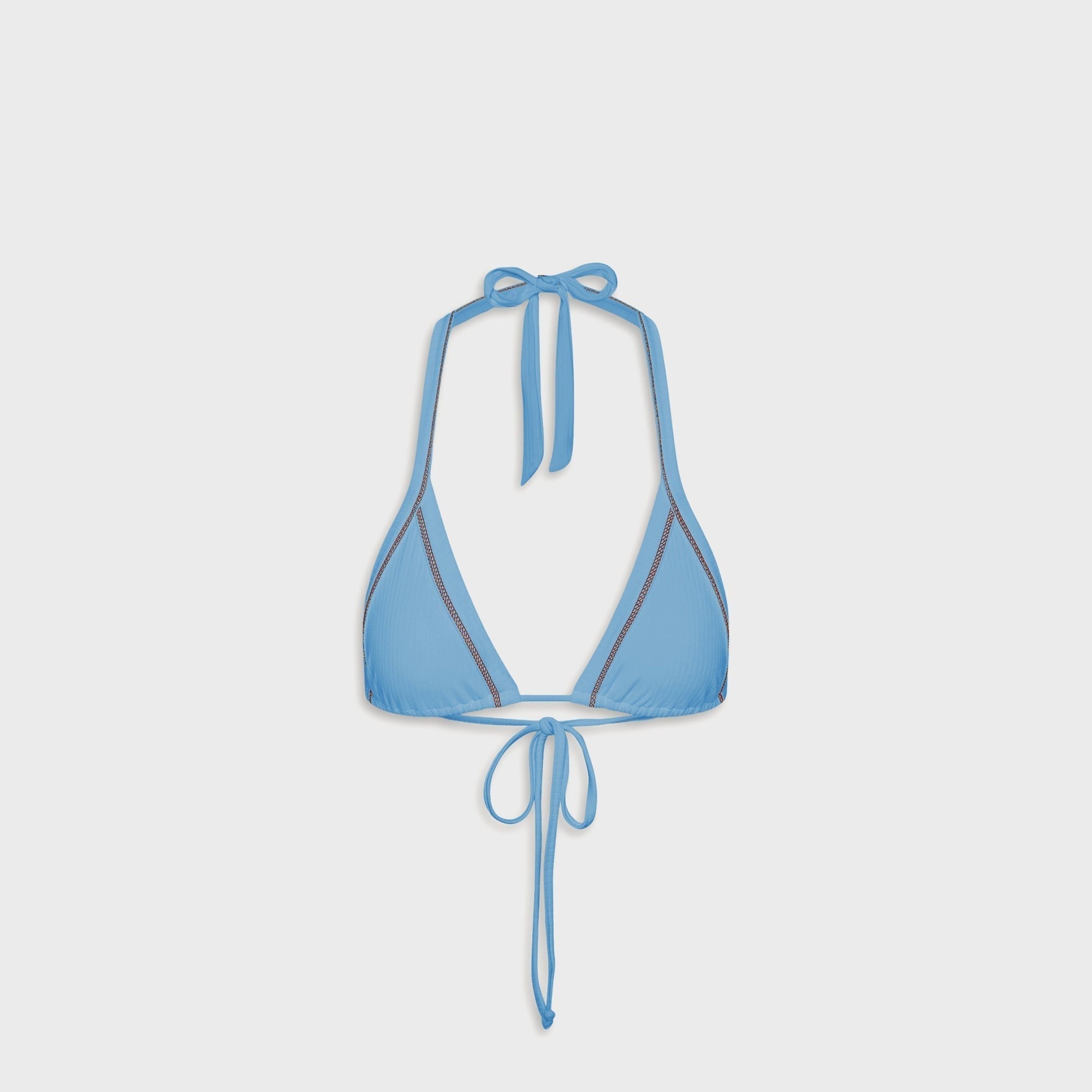 Frankies Bikinis Taite Ribbed Top - Capri Sky
