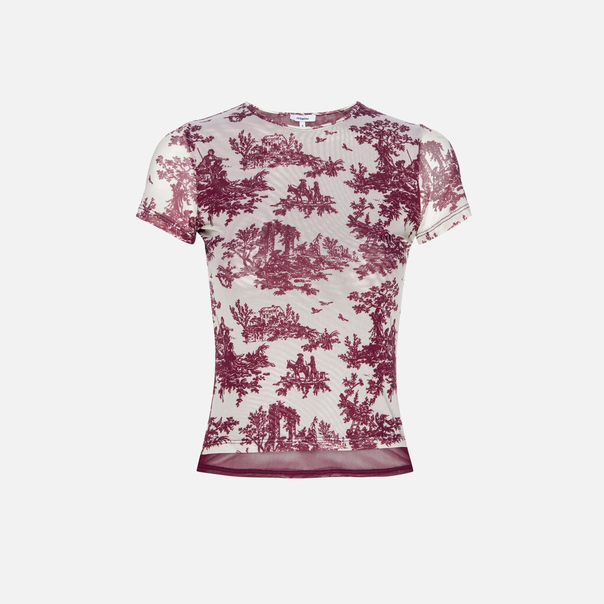 Miaou Mini Tee - Maroon Toile