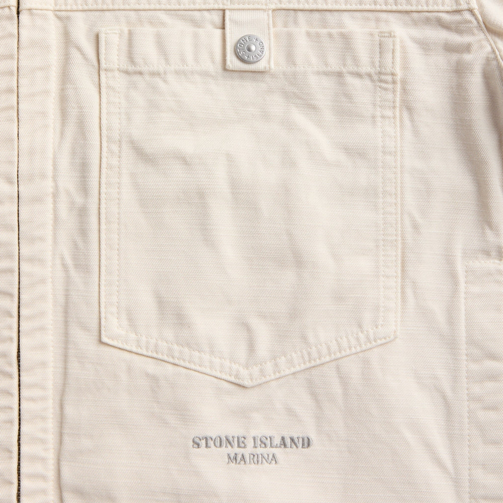 Stone Island Marina Slub Cotton Batavia Coach Jacket - Ivory