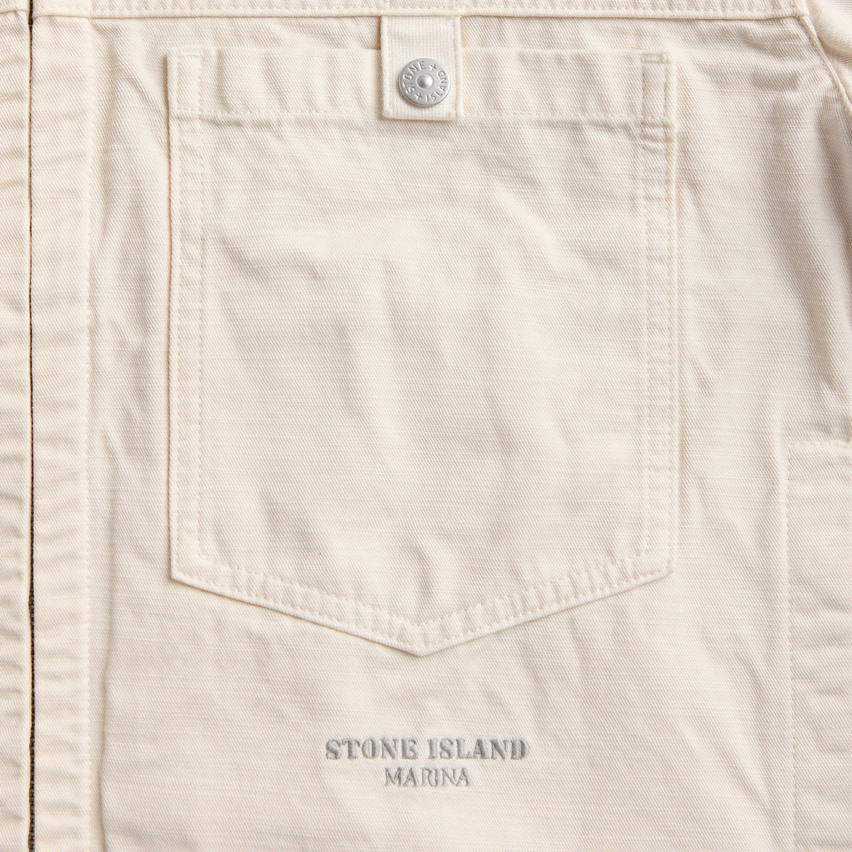 Stone Island Marina Slub Cotton Batavia Coach Jacket - Ivory