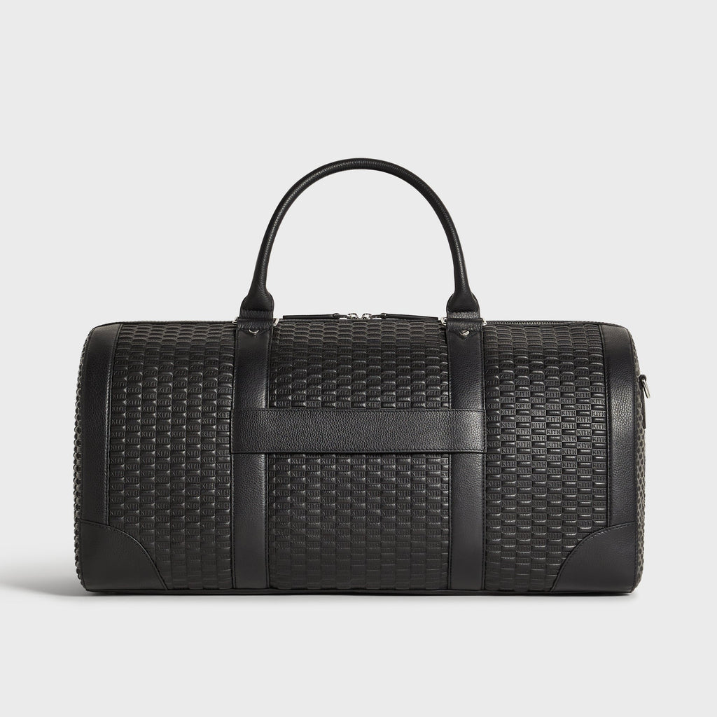 Kith Monogram Tumbled Leather Traveler K55 Duffle Bag - Black