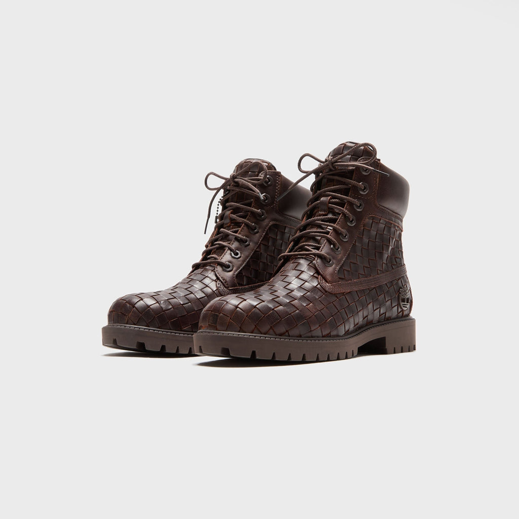 Timberland Woven 6-Inch Lace Up Full Grain Boot - Dark Brown