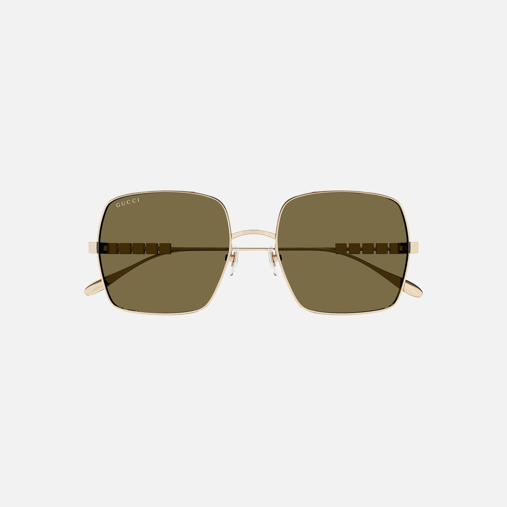 Gucci Metal Square Frames - Brown Gold
