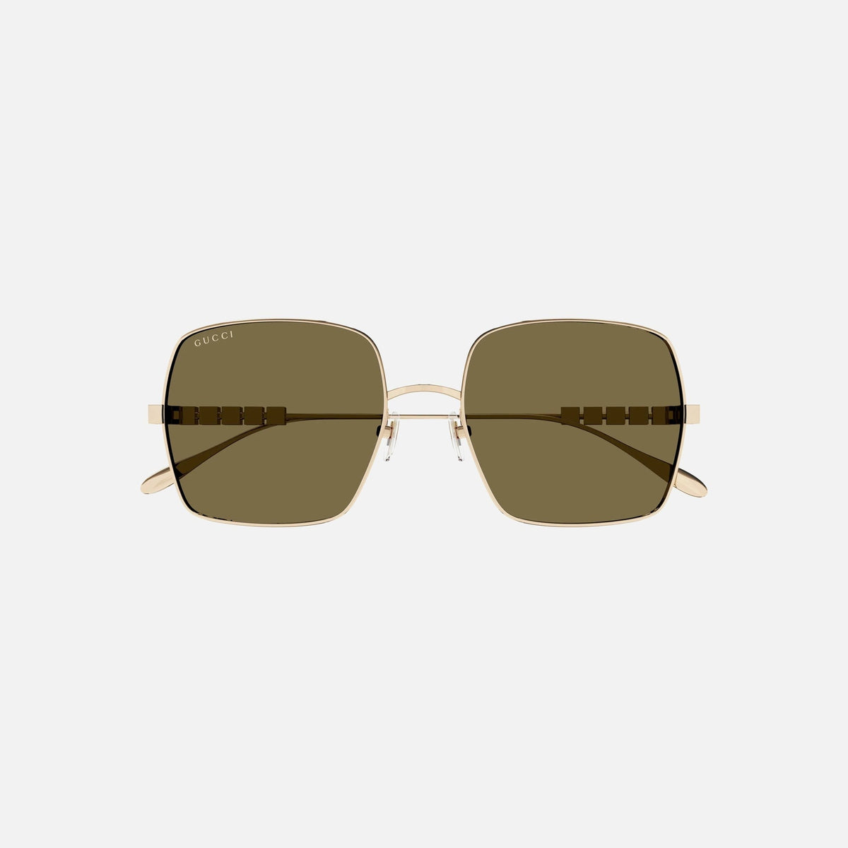 Gucci Metal Square Frames - Brown Gold