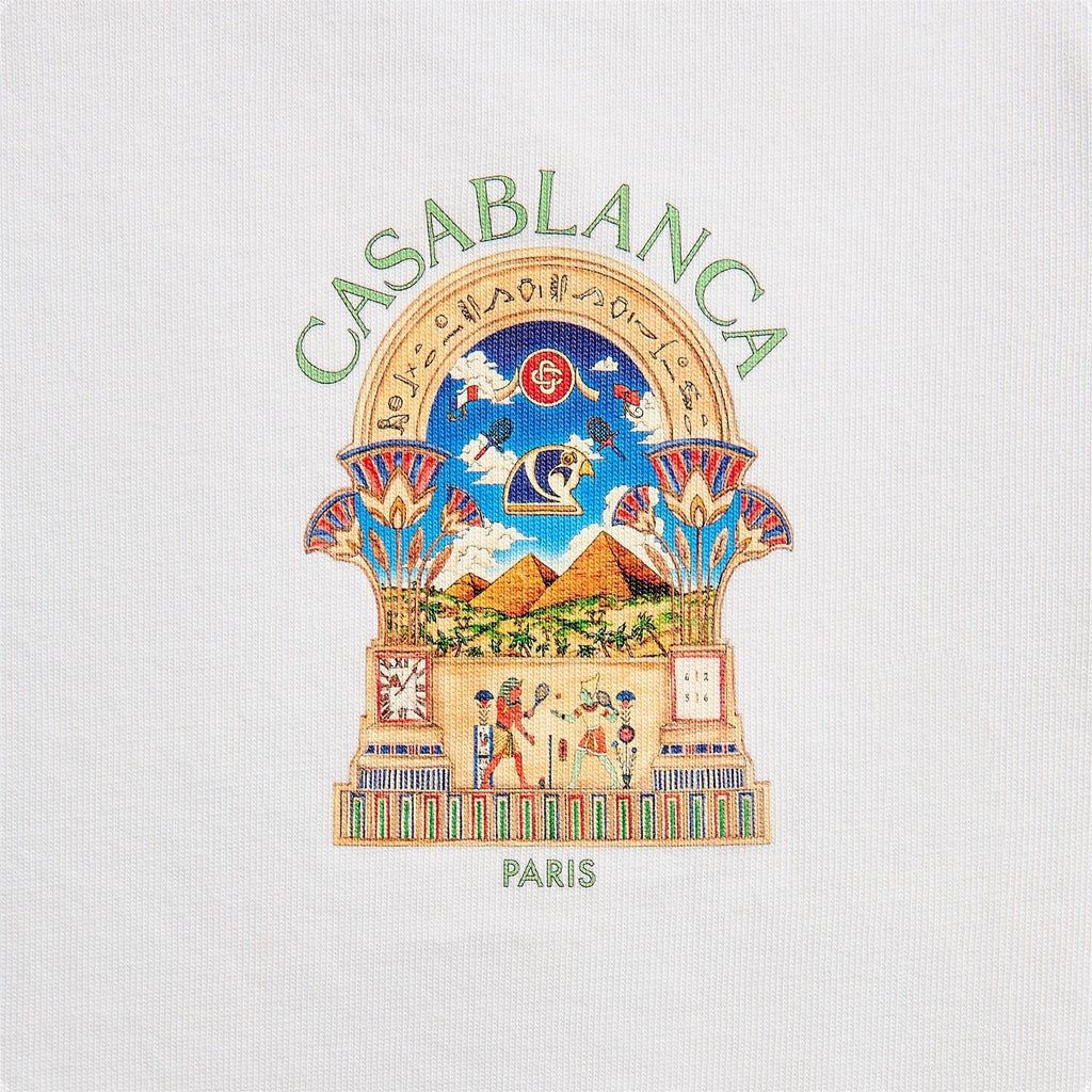 Casablanca Egyptian L'Arche Short Sleeve Tee - White
