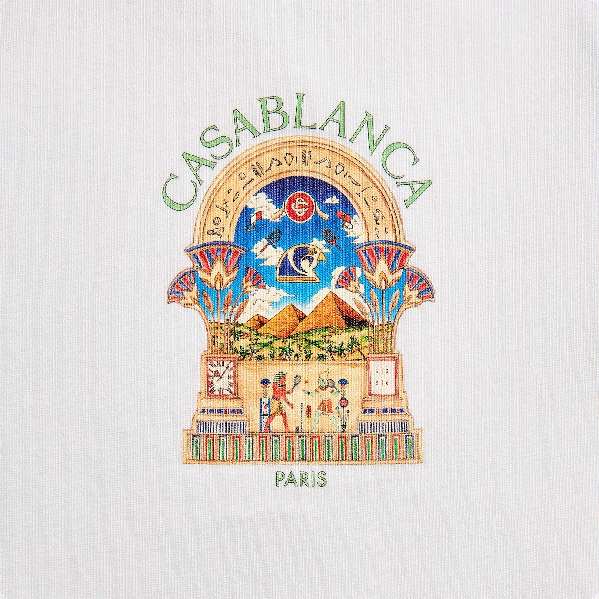 Casablanca Egyptian L'Arche Short Sleeve Tee - White