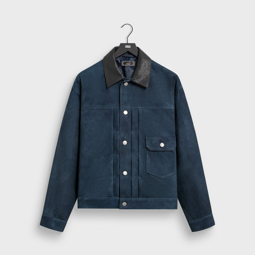 Kith Suede Alonzo Jacket - Blue Heron