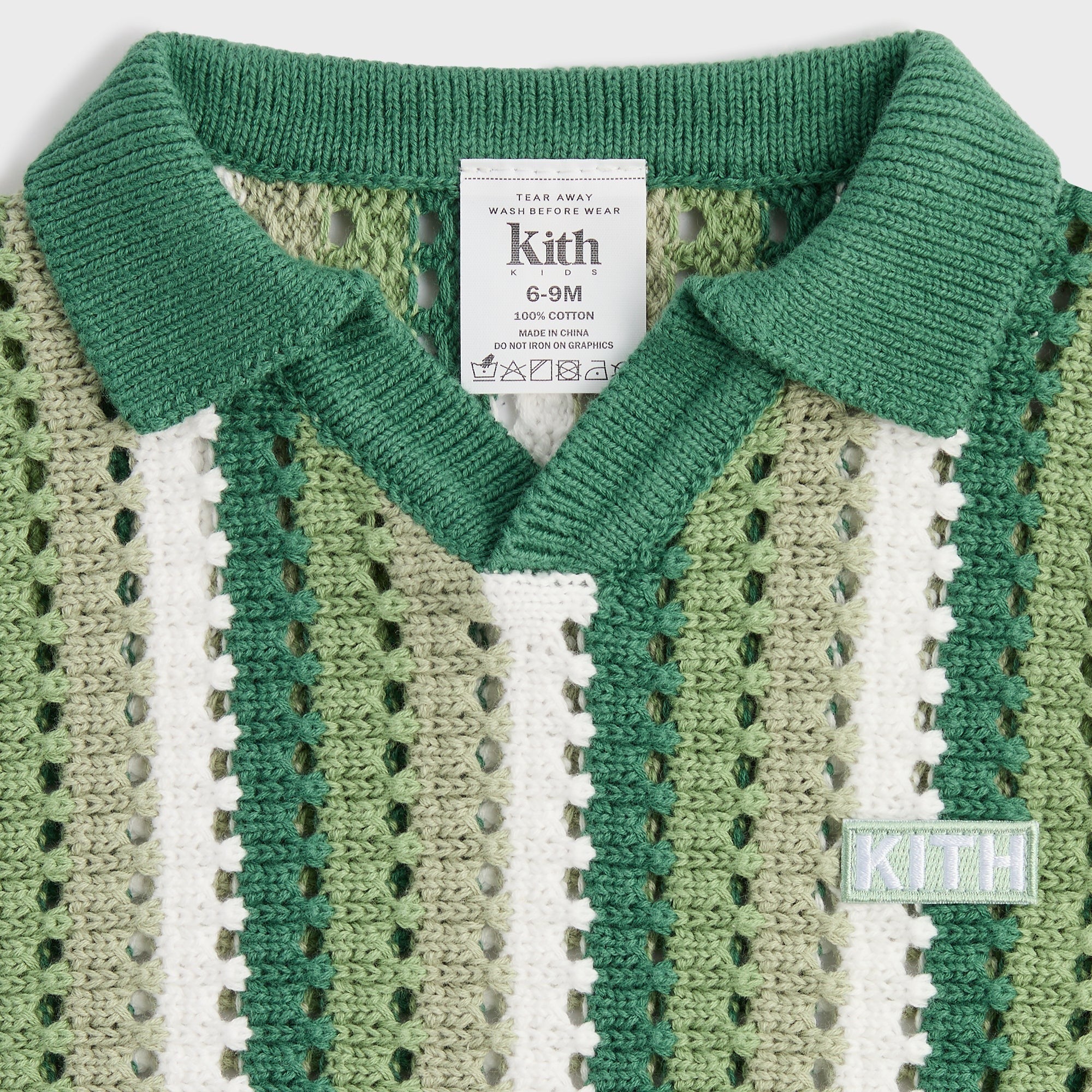 Kith Baby Open Knit Pullover Polo - Sage