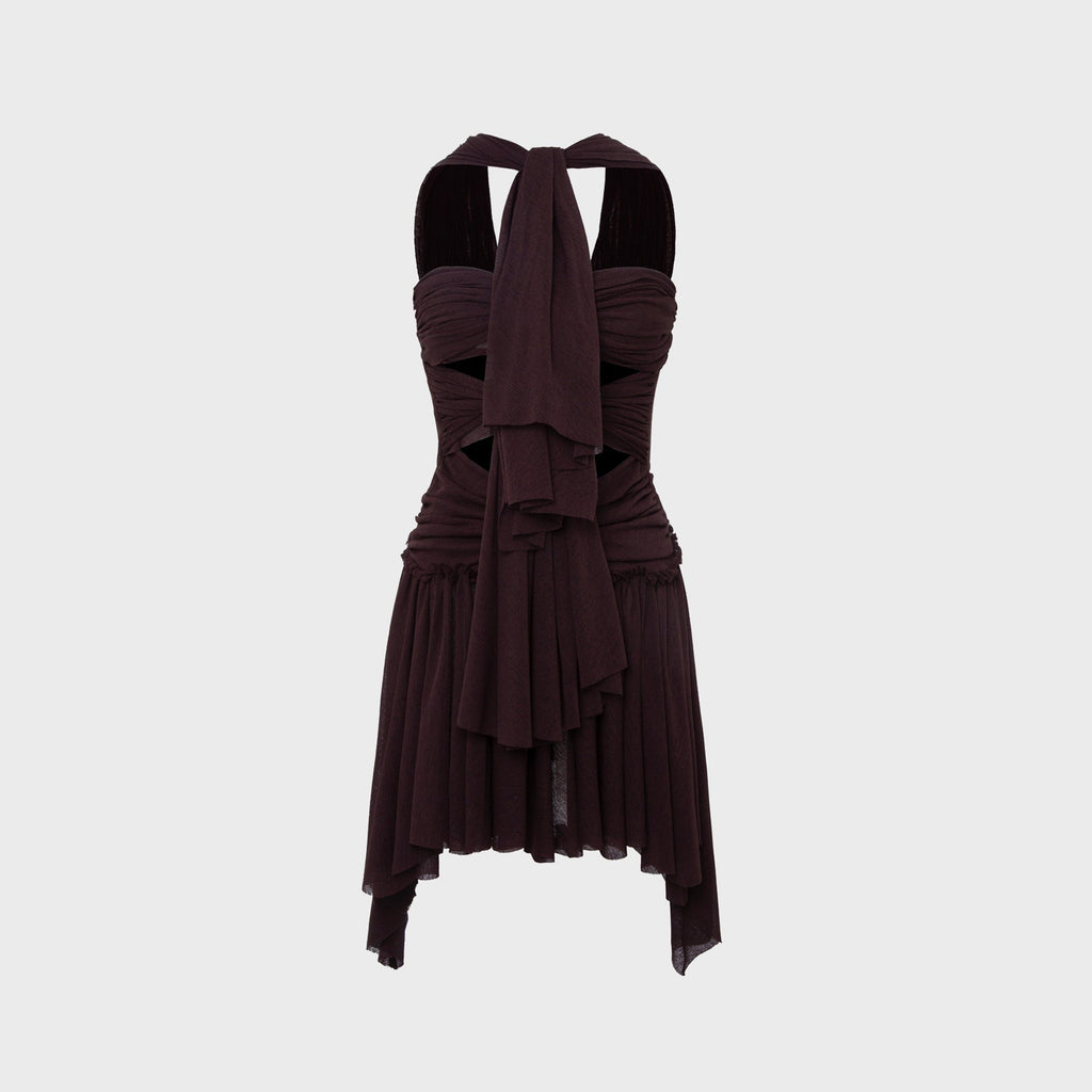 Siedres Milly Mini Mesh Dress - Brown