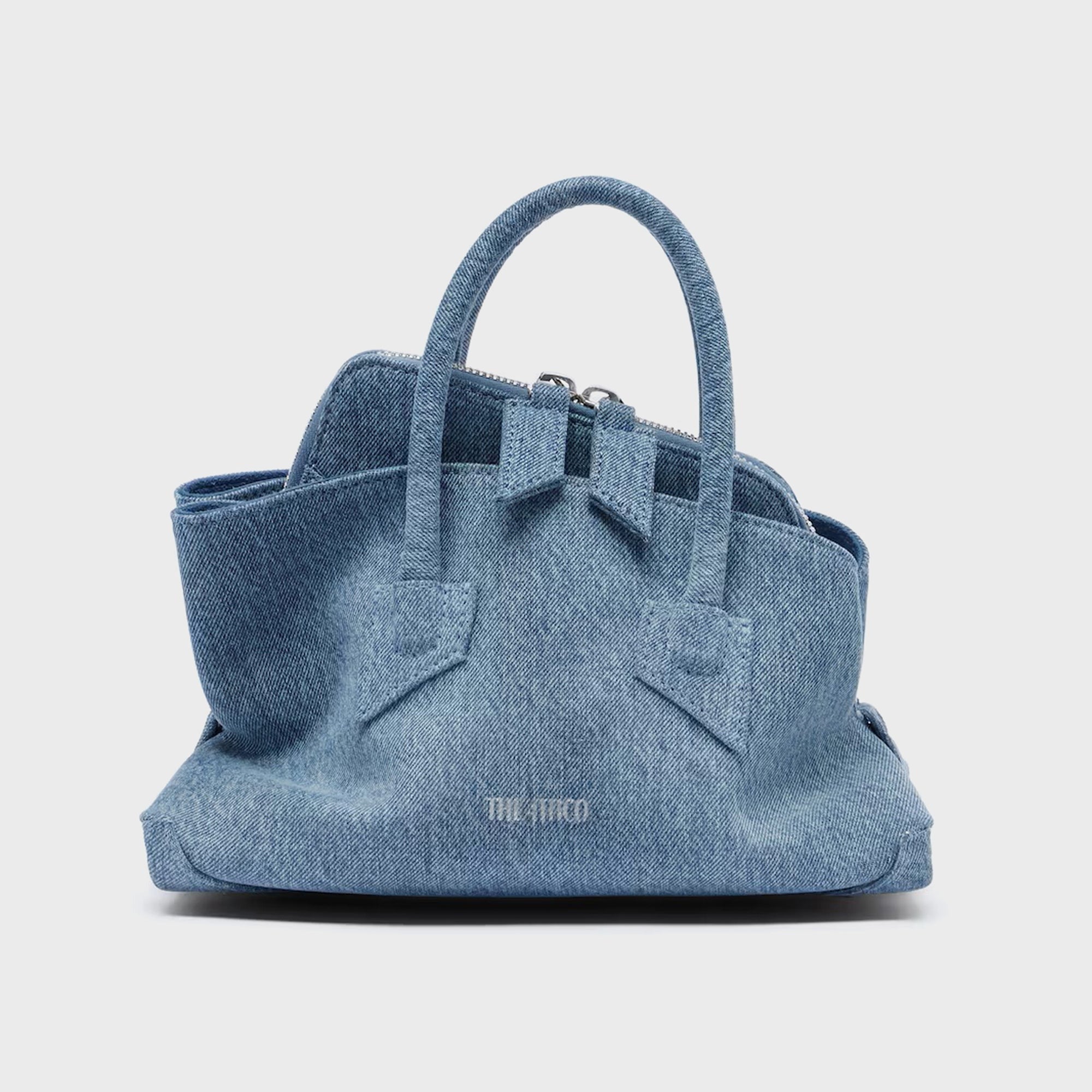The Attico La Passeggiata Mini Top Handle Bag - Denim Washed