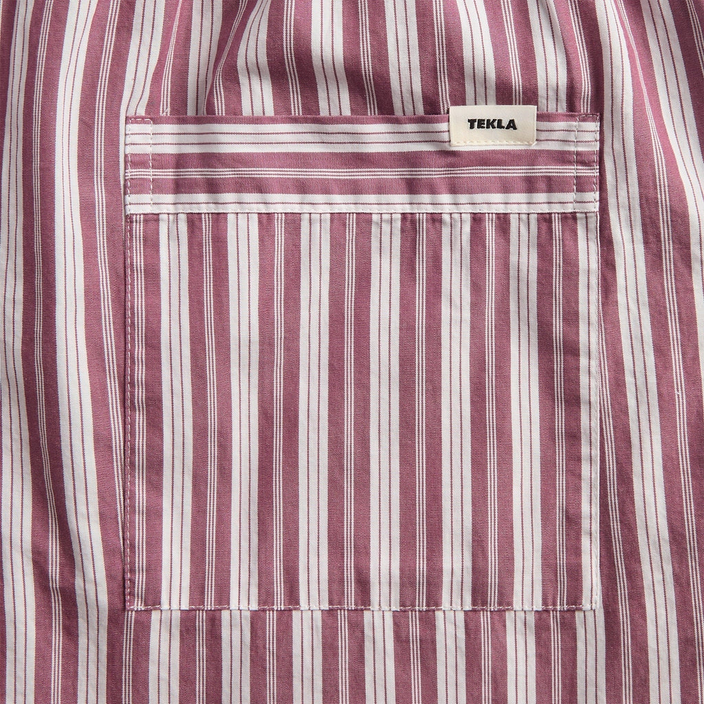 Tekla Rhubarb Stripes Poplin Pyjama Pant - Red / White / Yellow