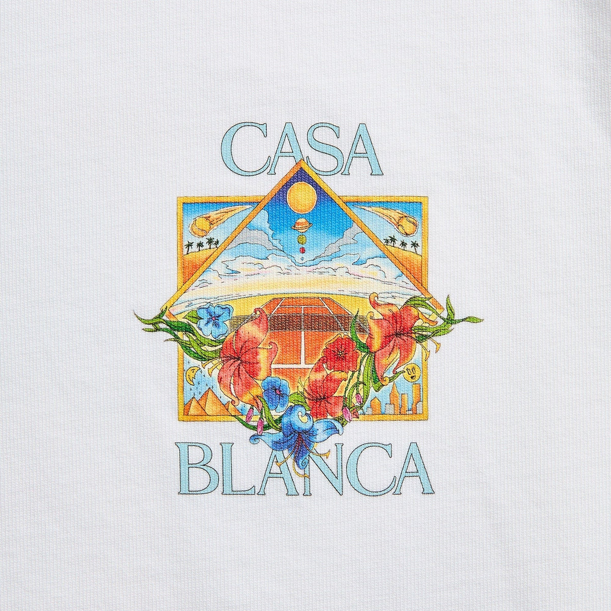 Casablanca Tennis Landscape Classic Tee - Bright White