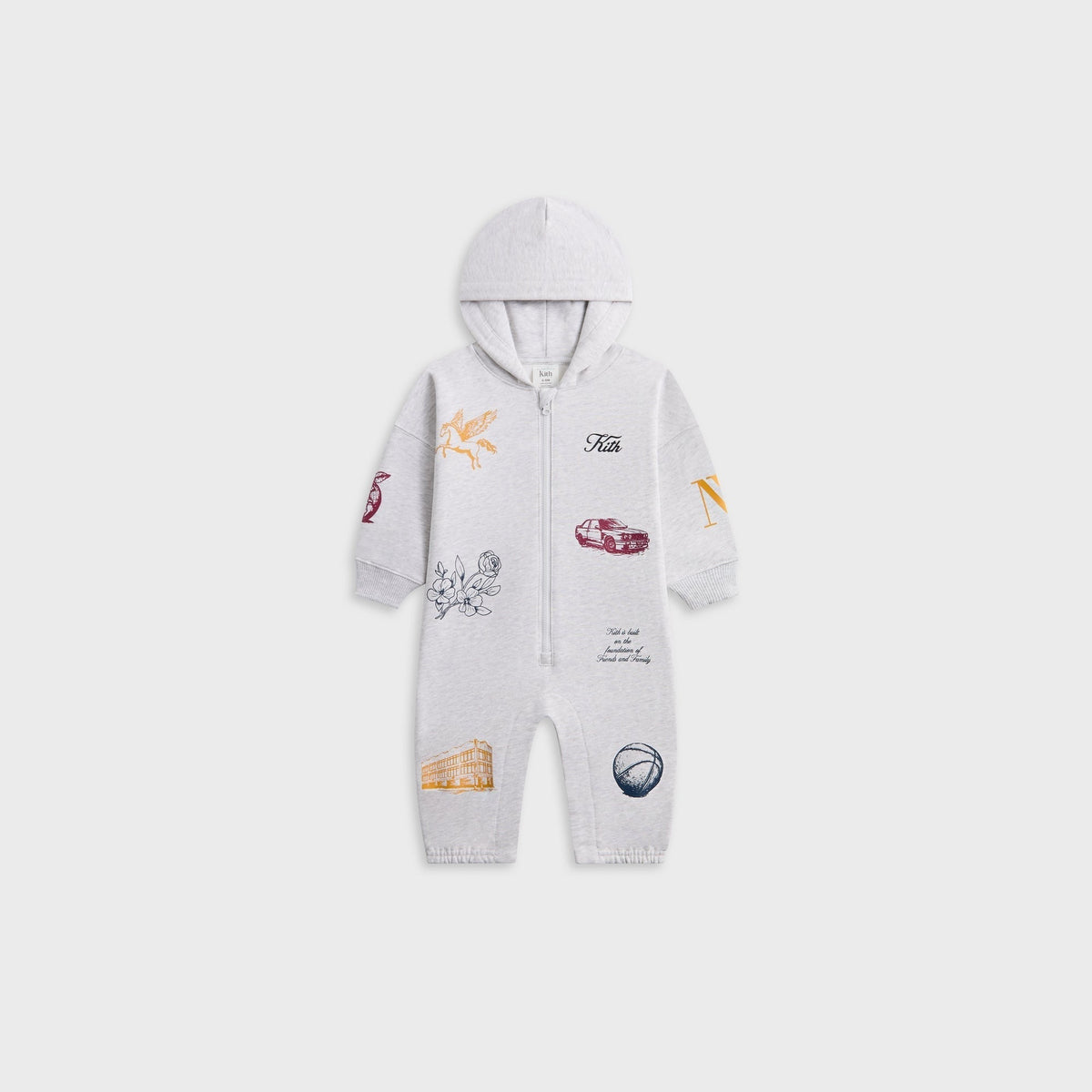 Kith Baby Logo Nelson Coverall - Light Heather Grey