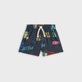 Kith Kids Thompson Camp Tossed Monogram Short - Nocturnal