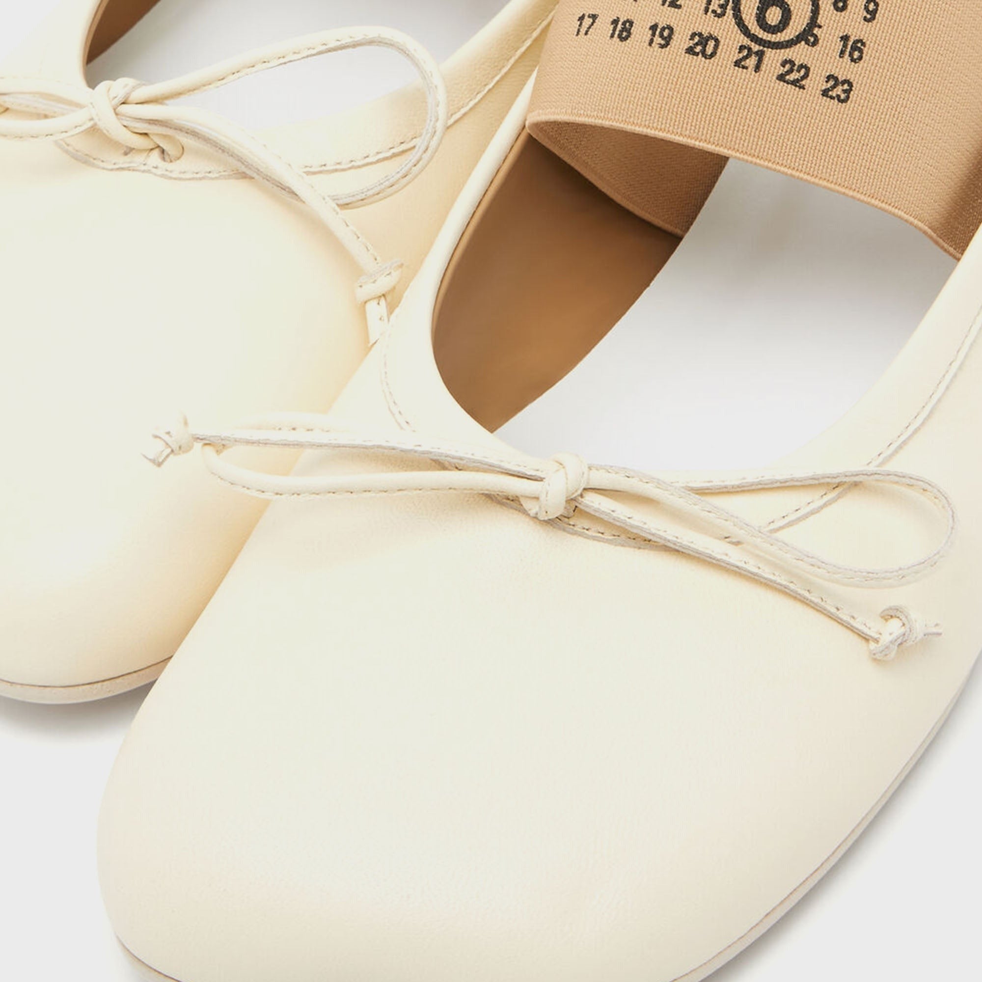 MM6 Maison Margiela Anatomic Numeric Ballerina - Alabaster