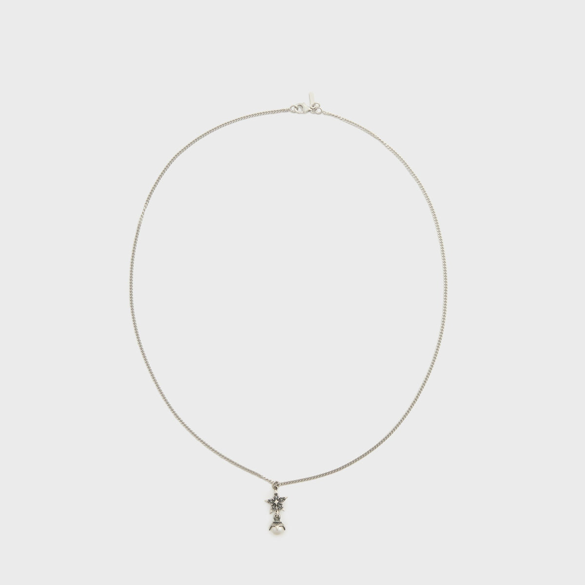 Emanuele Bicocchi Stella Notre Dame Pearl Necklace - Silver