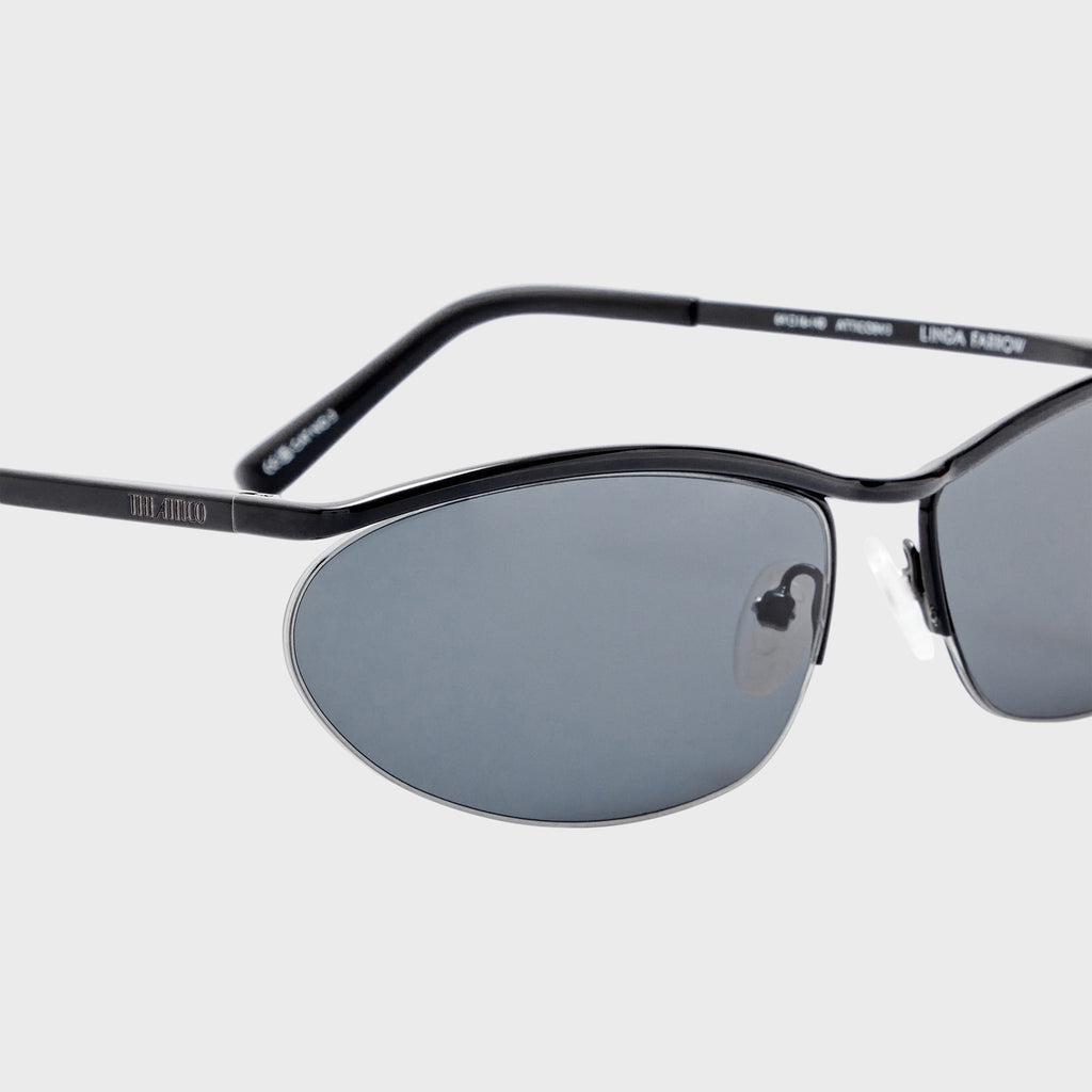 The Attico Charlotte Sunglasses - Shiny Black / Grey