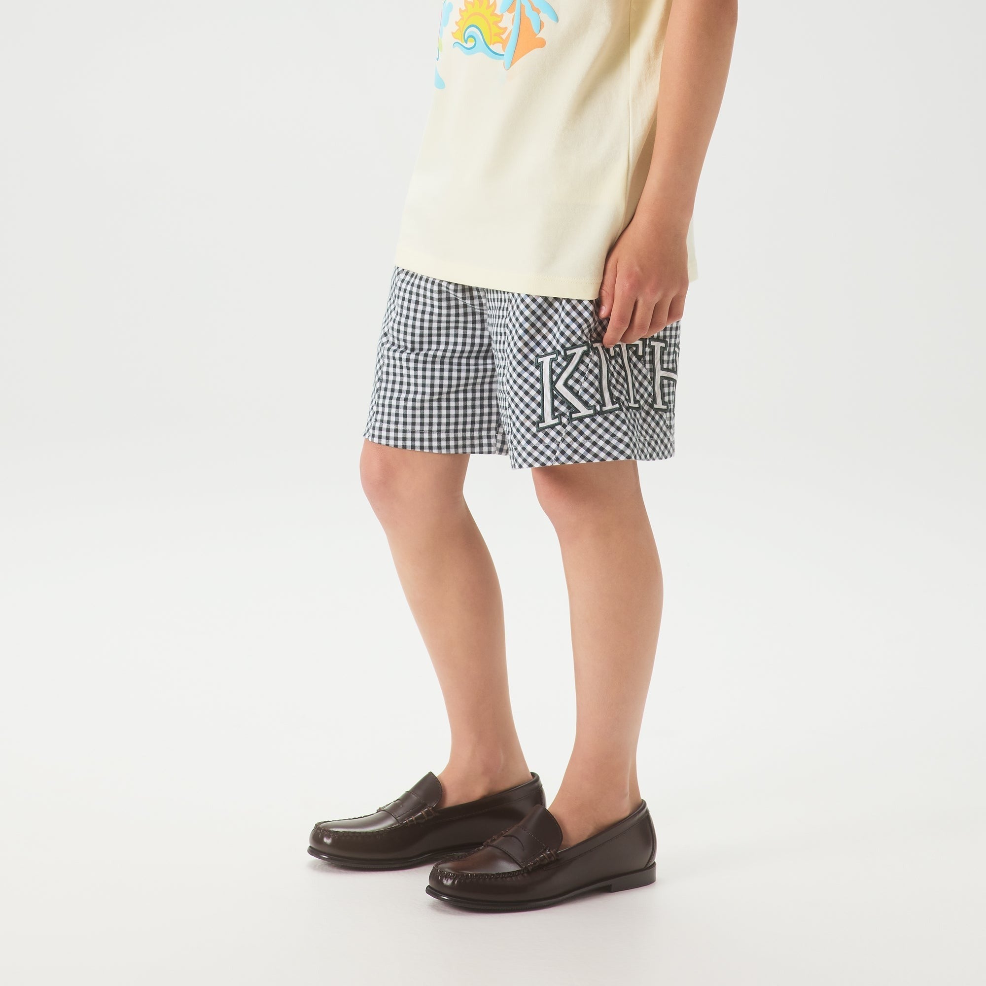 Kith Kids Blocked Gingham Curtis Short - Stadium