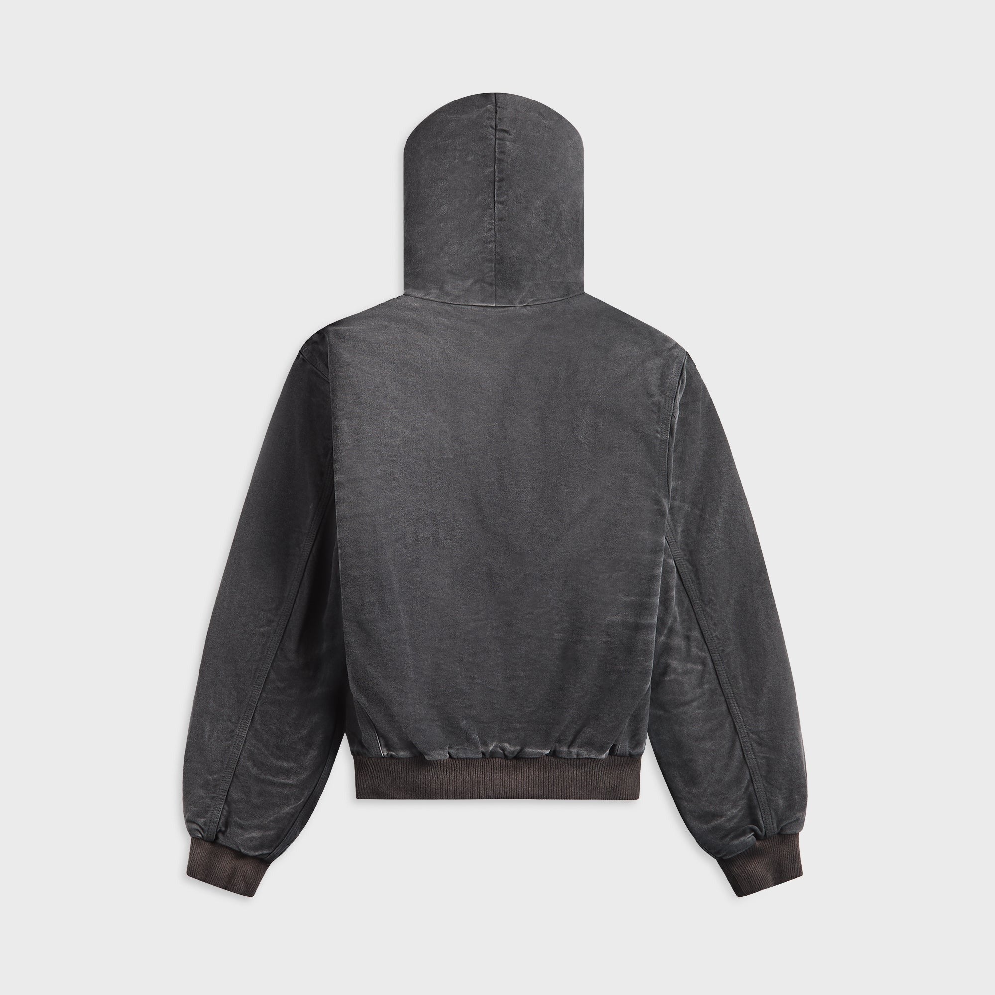 Auralee Product Dyed Organic Cotton Duck Short Zip Parka - Faded Black