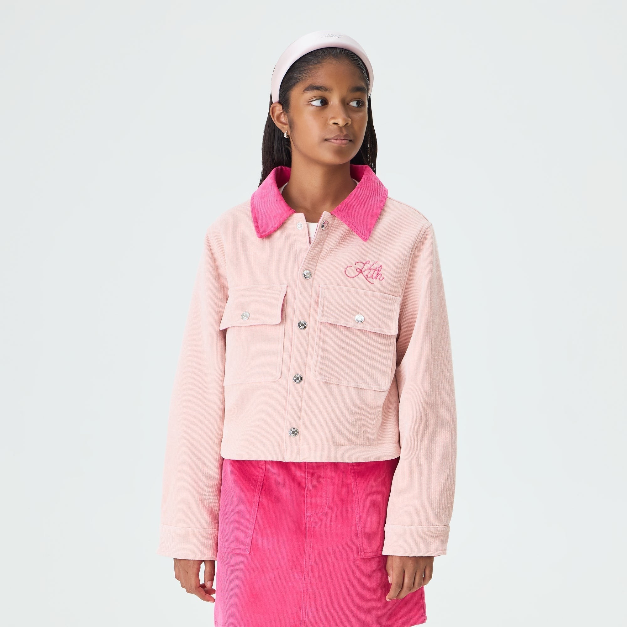 Kith Kids Cropped Ora Shacket - Dusty Quartz